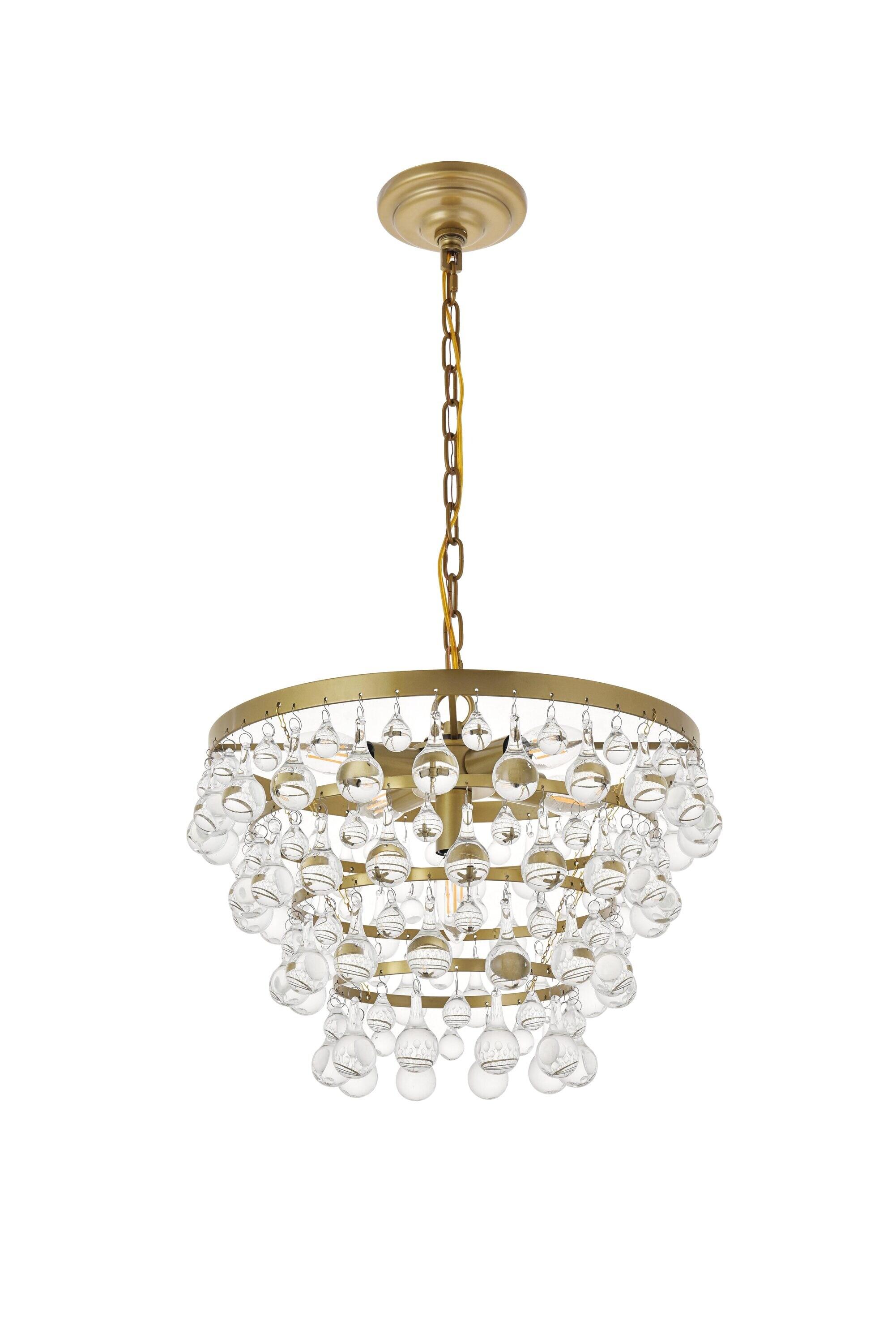 Elegant Lighting Kora 5 light Brass Pendant