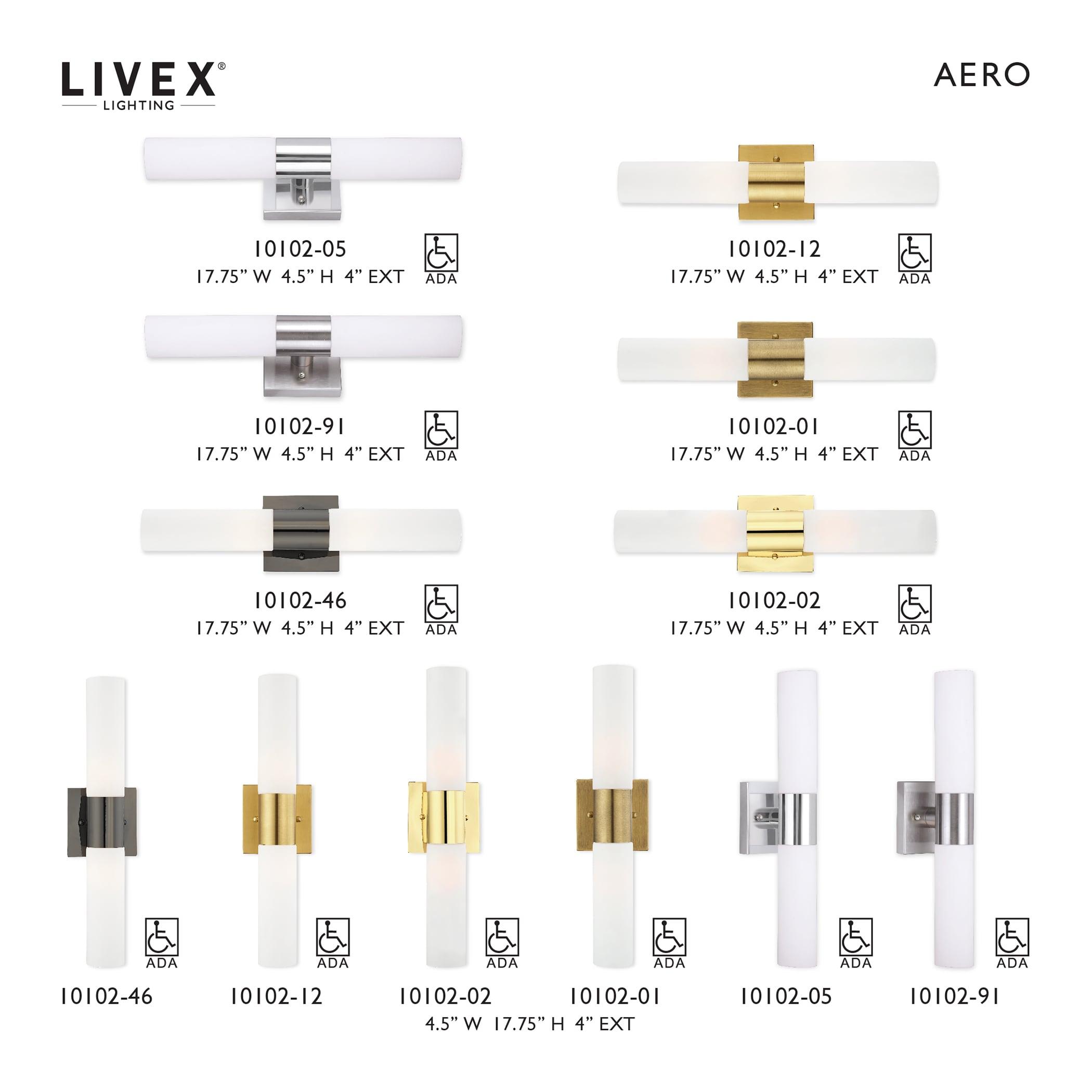 Livex Lighting Aero 2 - Light Vanity in  Polished Brass