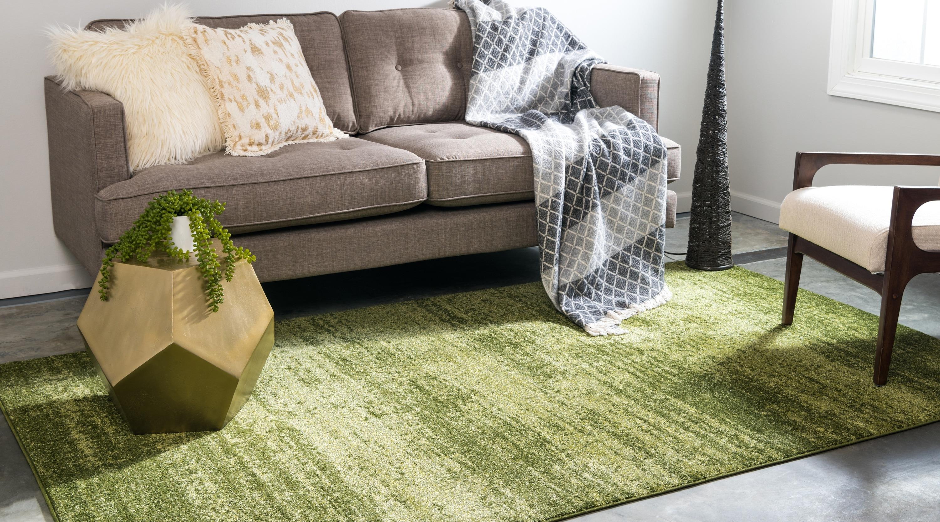 Unique Loom Del Mar Collection Area Rug - Lucille (7' 1" x 10' Rectangle Green/Hunter Green)