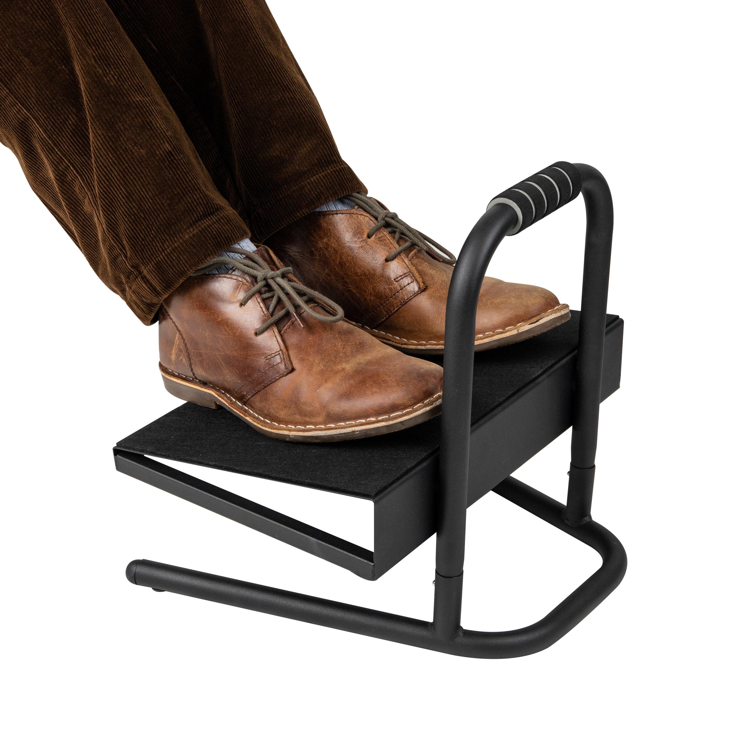 Mind Reader Foot Rest, Under Desk at Work, Ergonomic, Height Adjustable, Office, Metal, 15"L x 14.25"W x 14.5"H