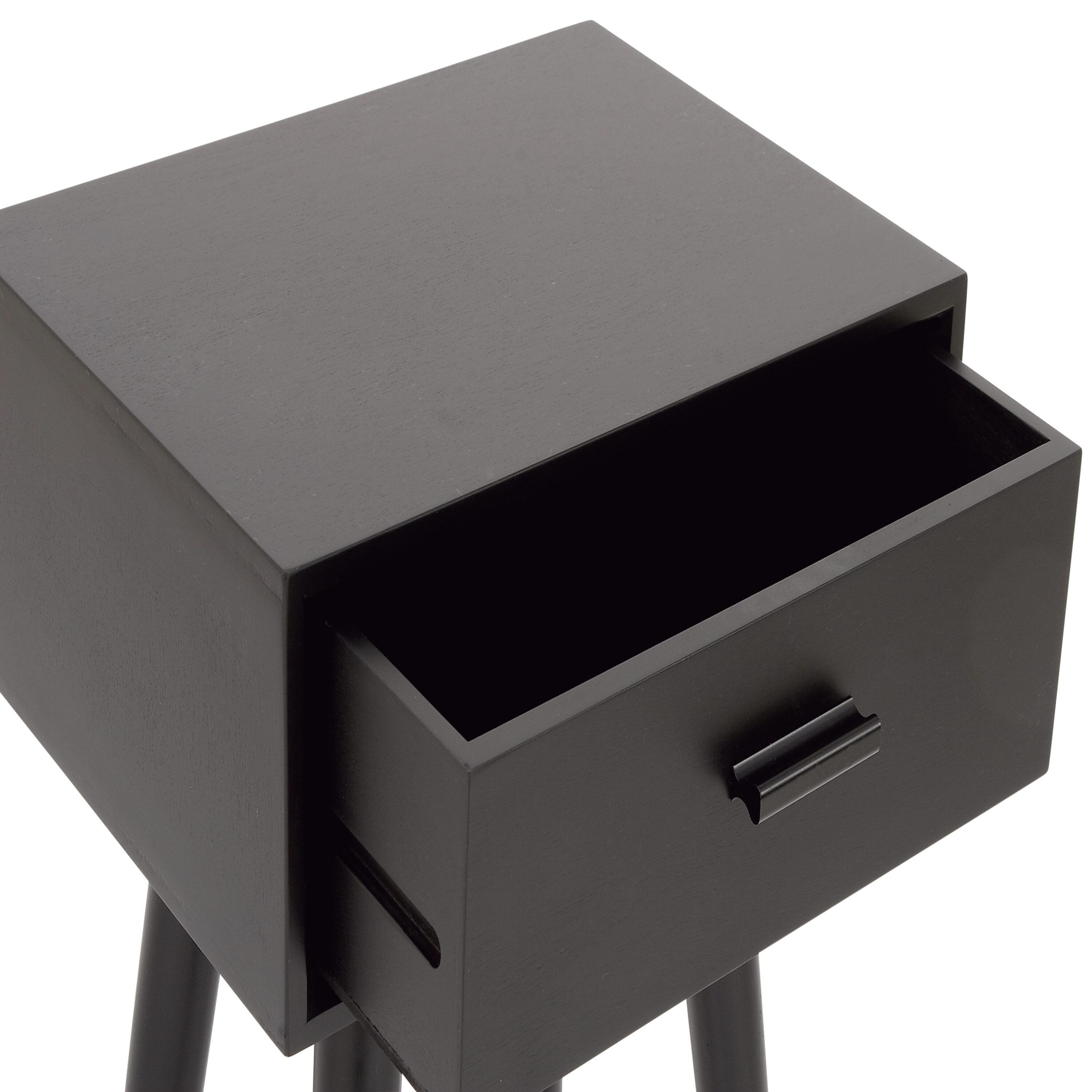 Modern Drawer Wooden Accent Table Black - Olivia & May: Compact Entryway Furniture, Single Storage
