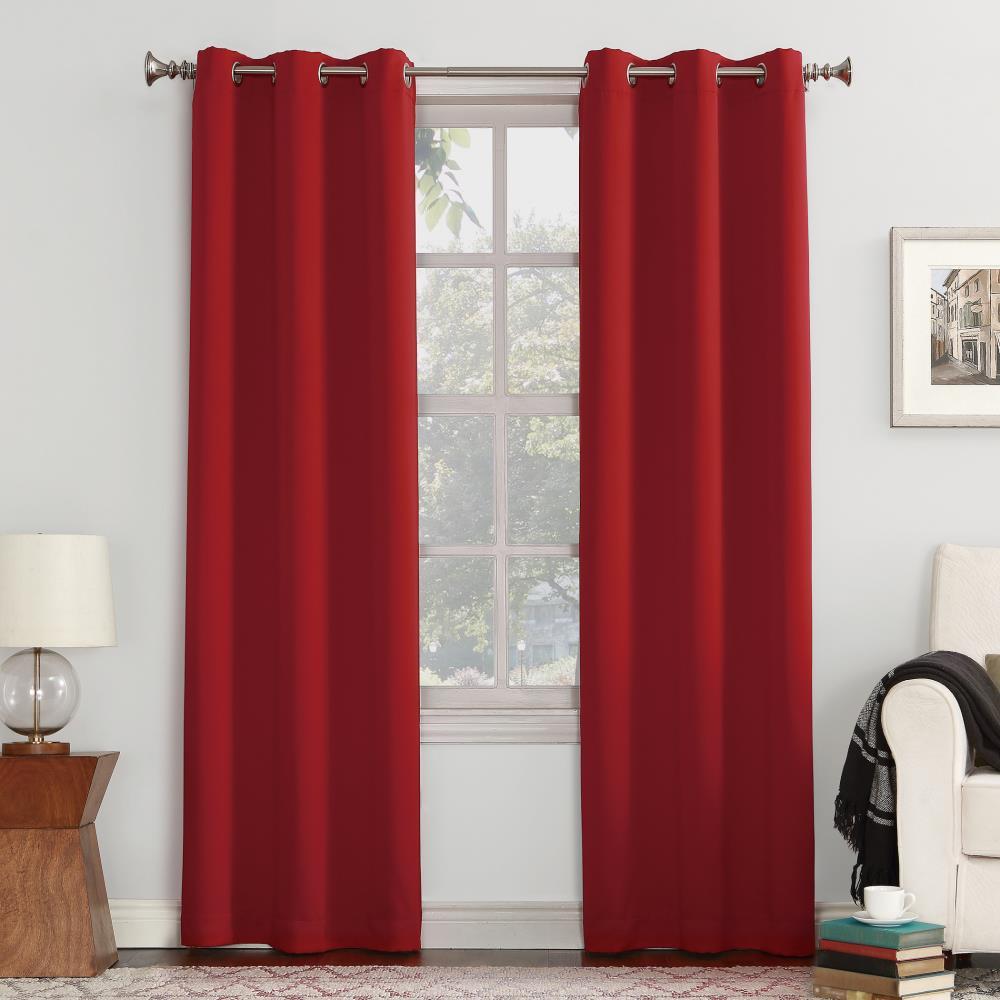 40"x63" Sun Zero Blackout Kenneth Energy Saving Grommet Curtain Panel Red