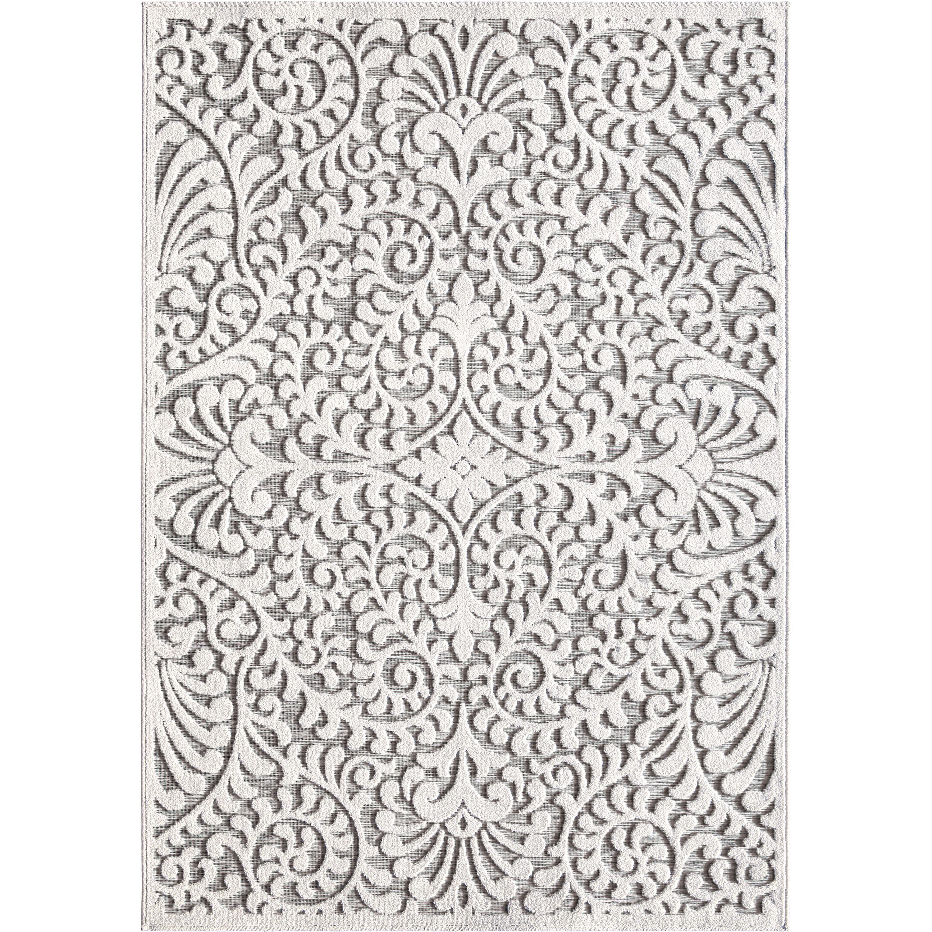 My Texas House Bluebonnets Natural Gray High Low Indoor Outdoor Rug