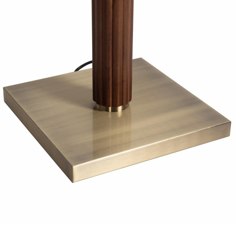 NOVA of California Tambo Torchiere Floor Lamp - Dark Walnut Wood Finish, Weathered Brass, Dimmer