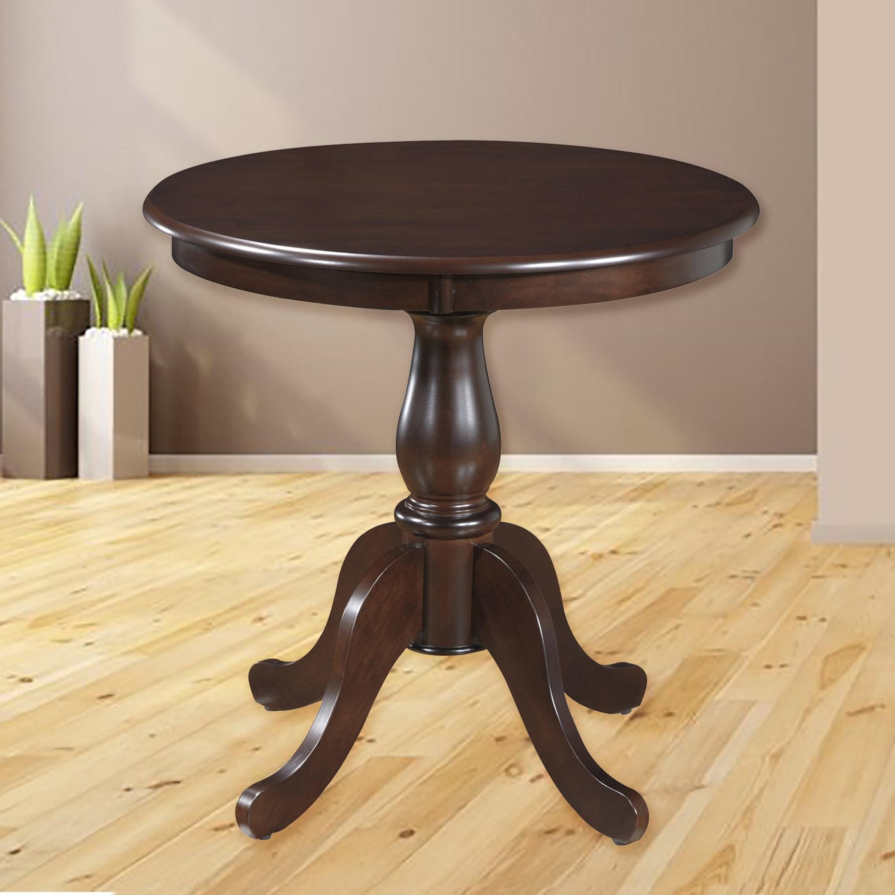 Carolina Living 30" Salem Round Pedestal Dining Table Espresso: Rubberwood, MDF, Non-Extension