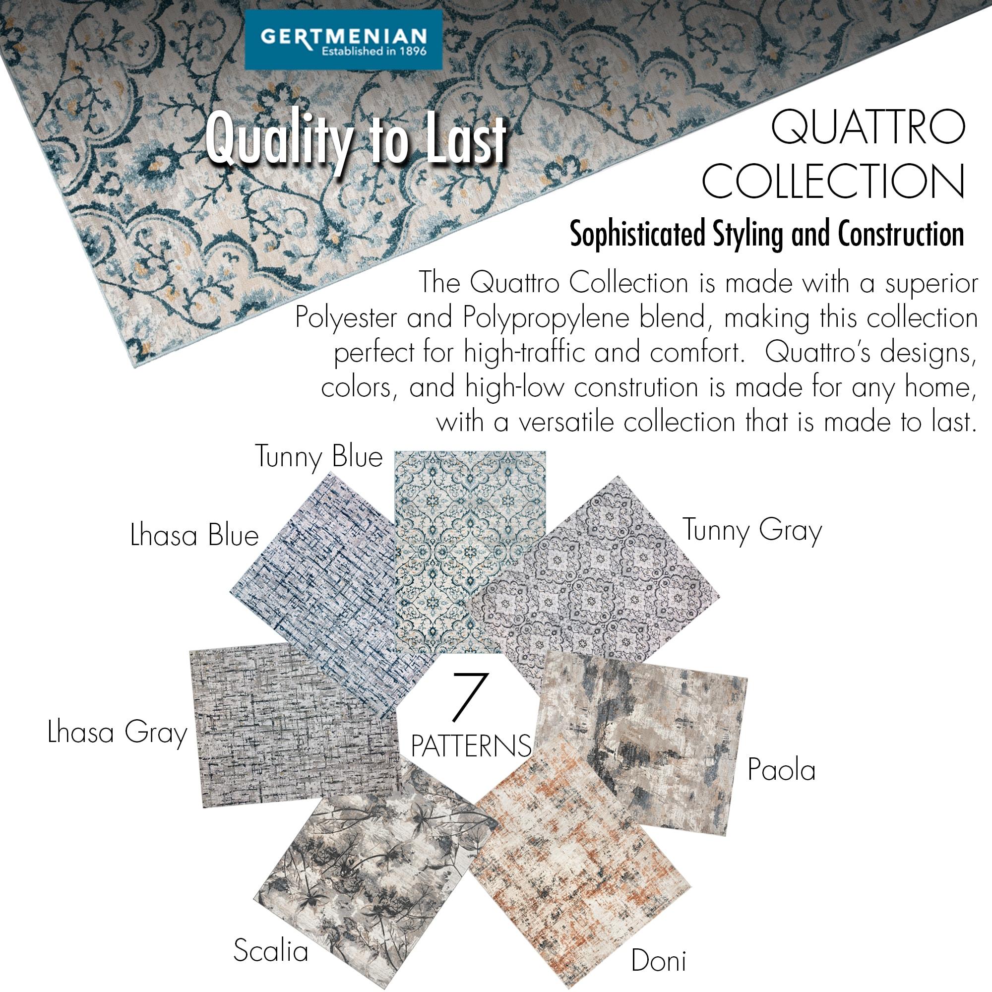 Gertmenian Quattro Scalia Modern Abstract Gray Polyester Polypropylene Indoor Area Rug, 5'3"x7'