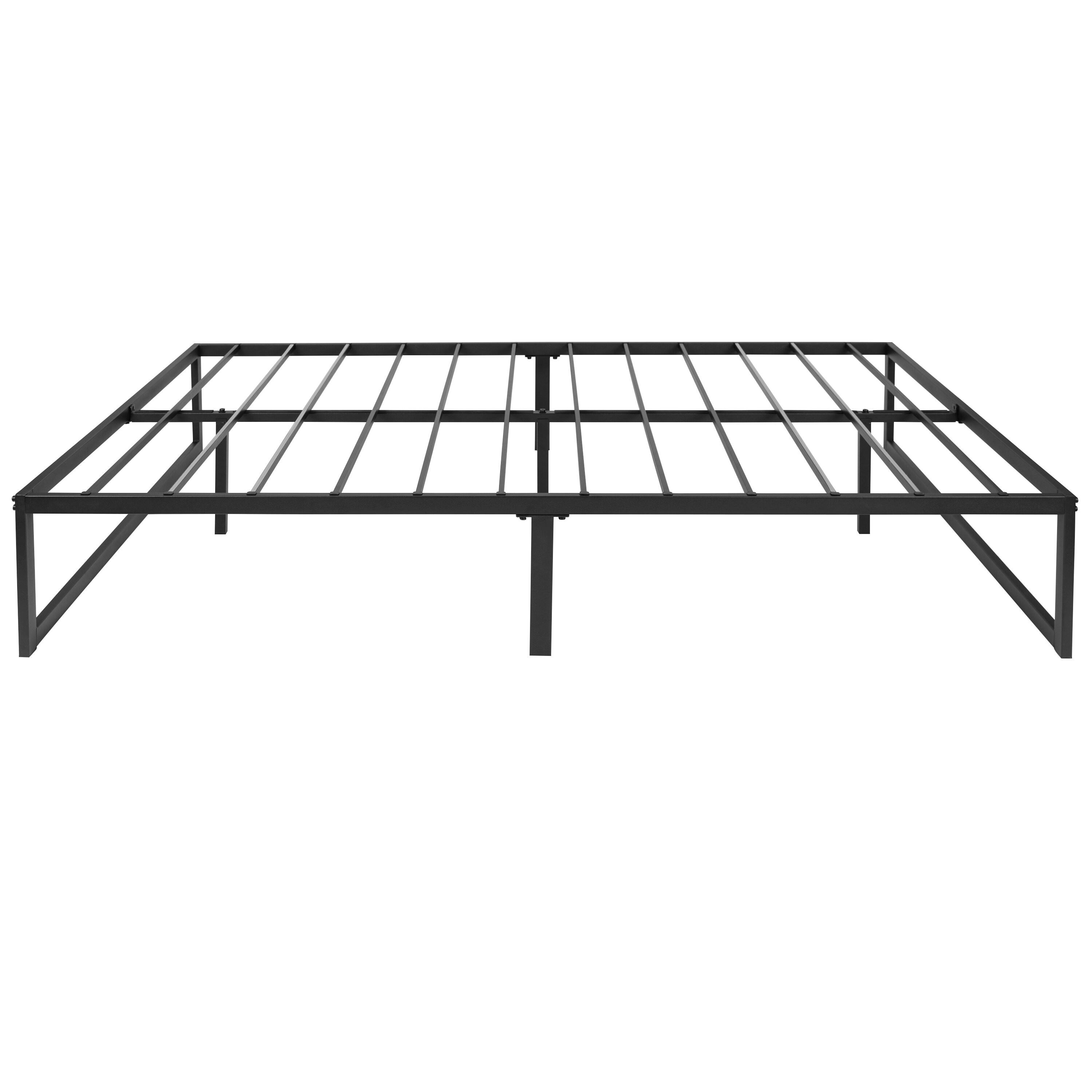 Flash Furniture Modern Steel Platform Bed Frame, Black, Full