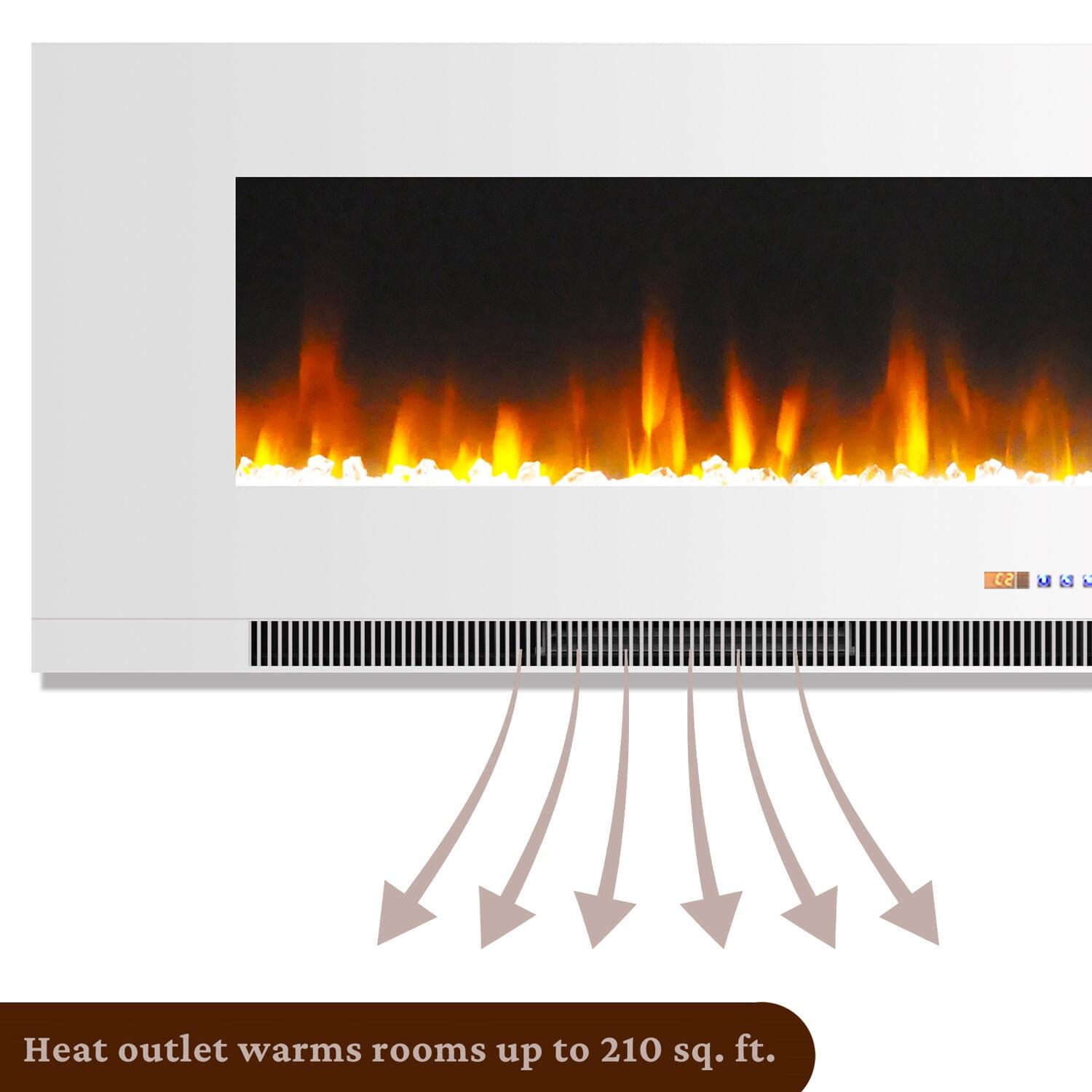 Cambridge Cambridge Wall Mount Electric Fireplace Heater with Remote Control for Indoor Use in Living Room, Bedroom, Home Office