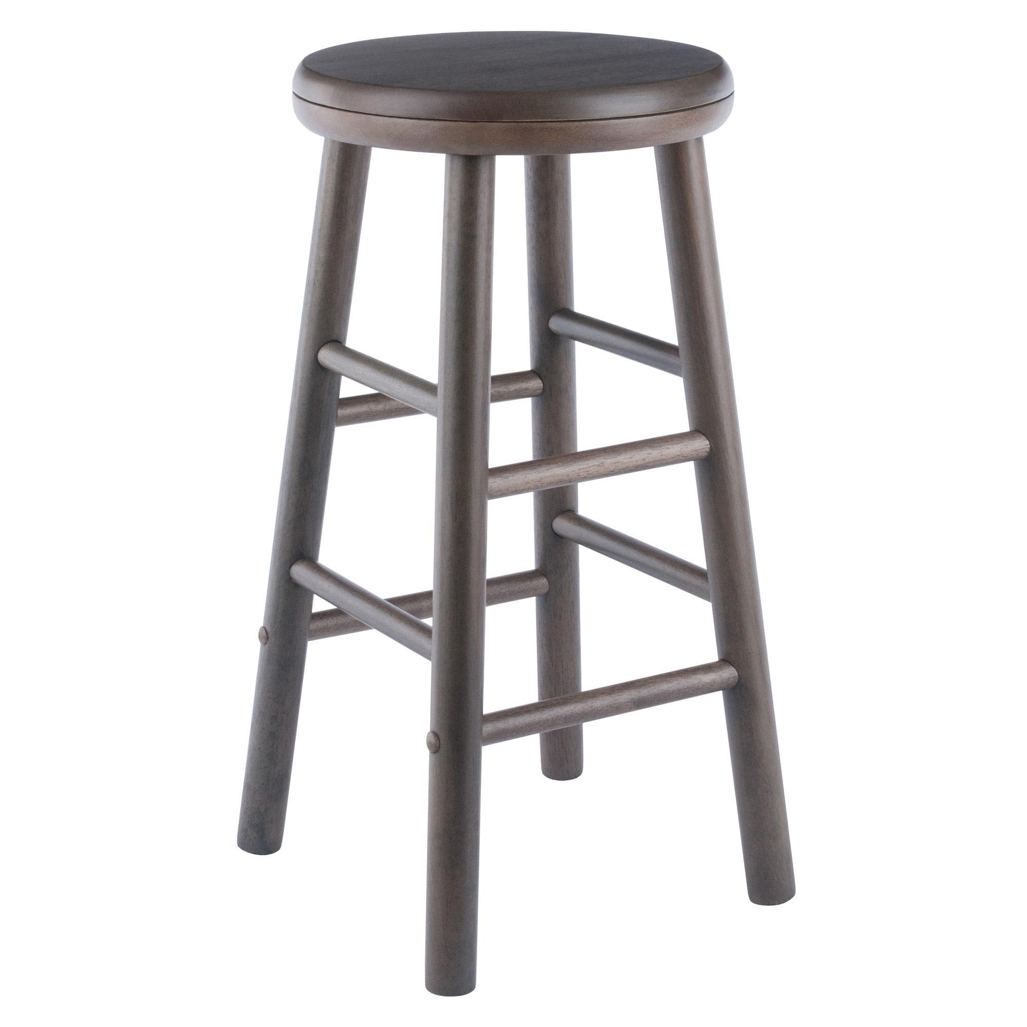 25.31" 2pc Shelby Swivel Seat Counter Height Barstools Gray - Winsome: Solid Wood, Tapered Legs