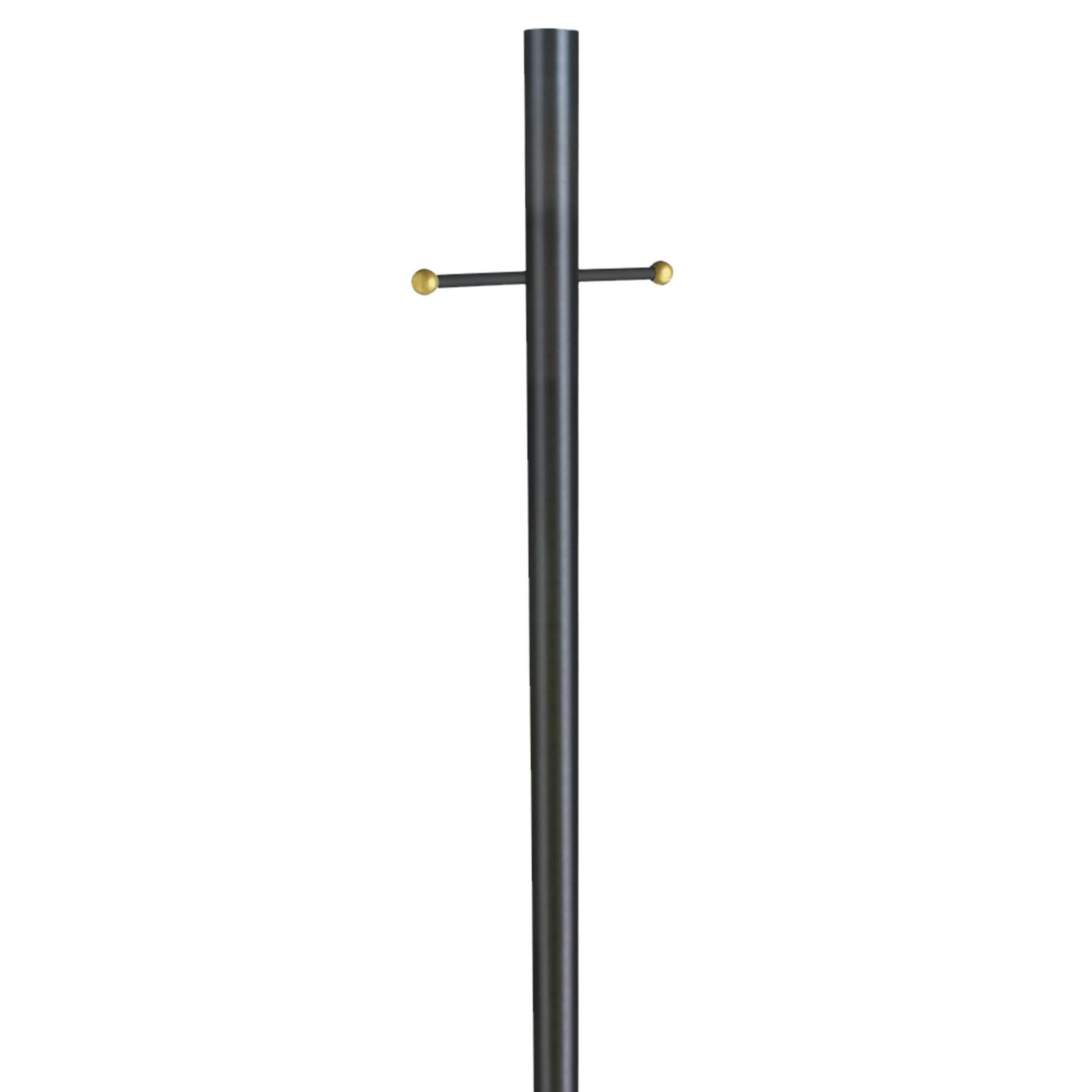 Oak Creek Outdoor Light and Lamp Post Bundle – Plastic Cross Arm and Outlet – Traditional Clear Glass –  for Driveways, Yards, Patios and Porches, Textured Black – Design House, 589853