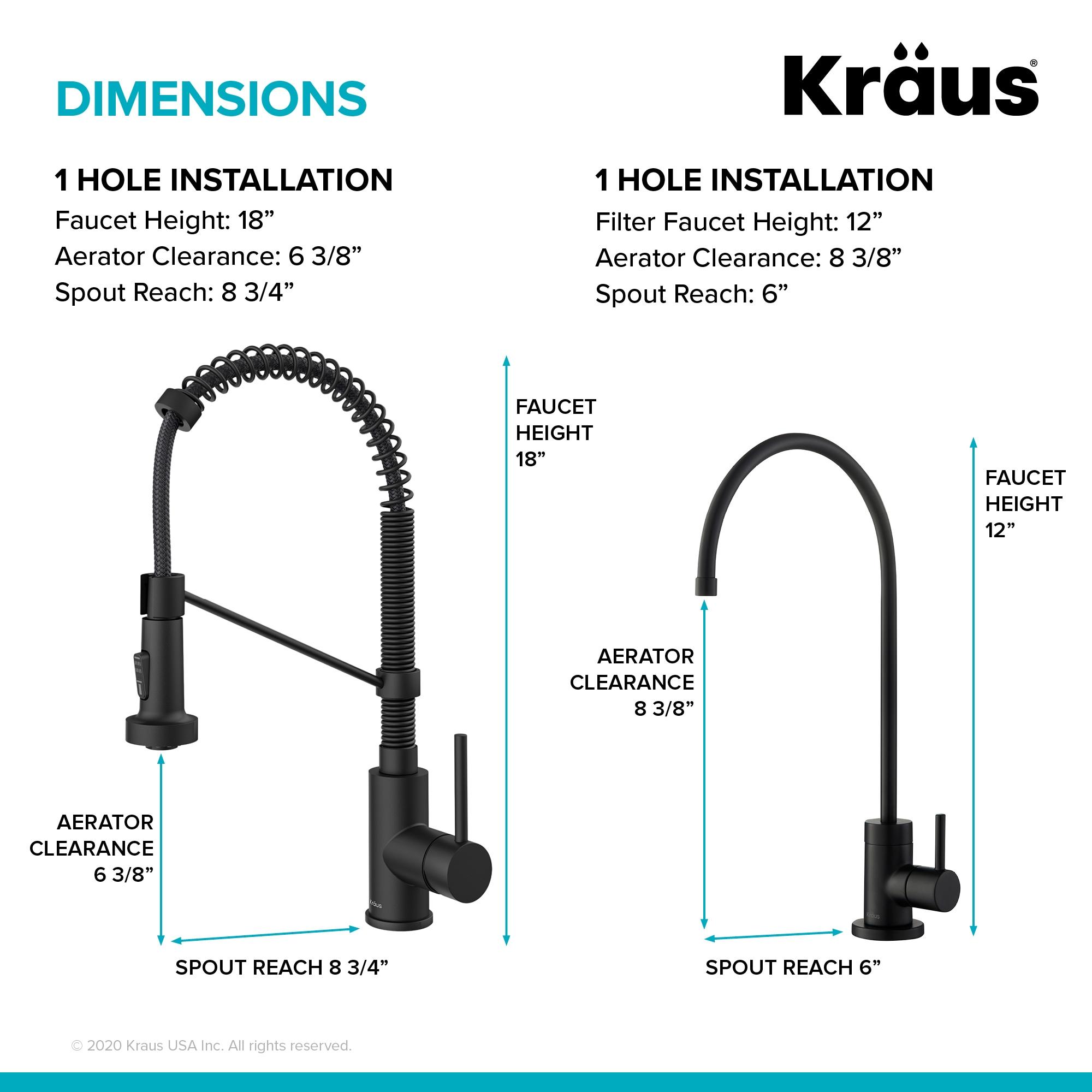 KRAUS Bolden Commercial Style 2-Function Single Handle Pull Down Kitchen Faucet