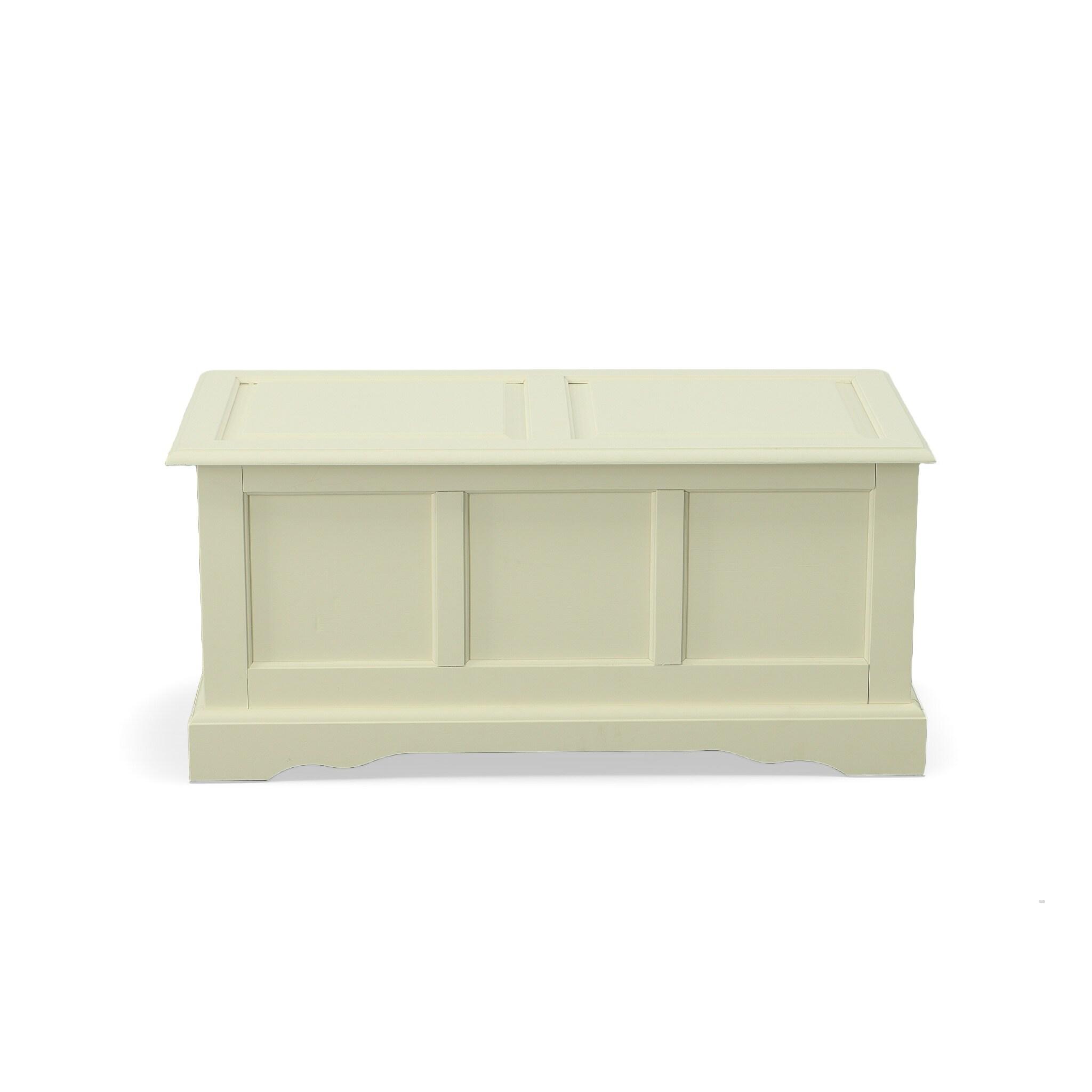 Carolina Living Hayden Blanket Chest Antique Ivory: Adult Assembly, Wood Frame, 100 lb Capacity