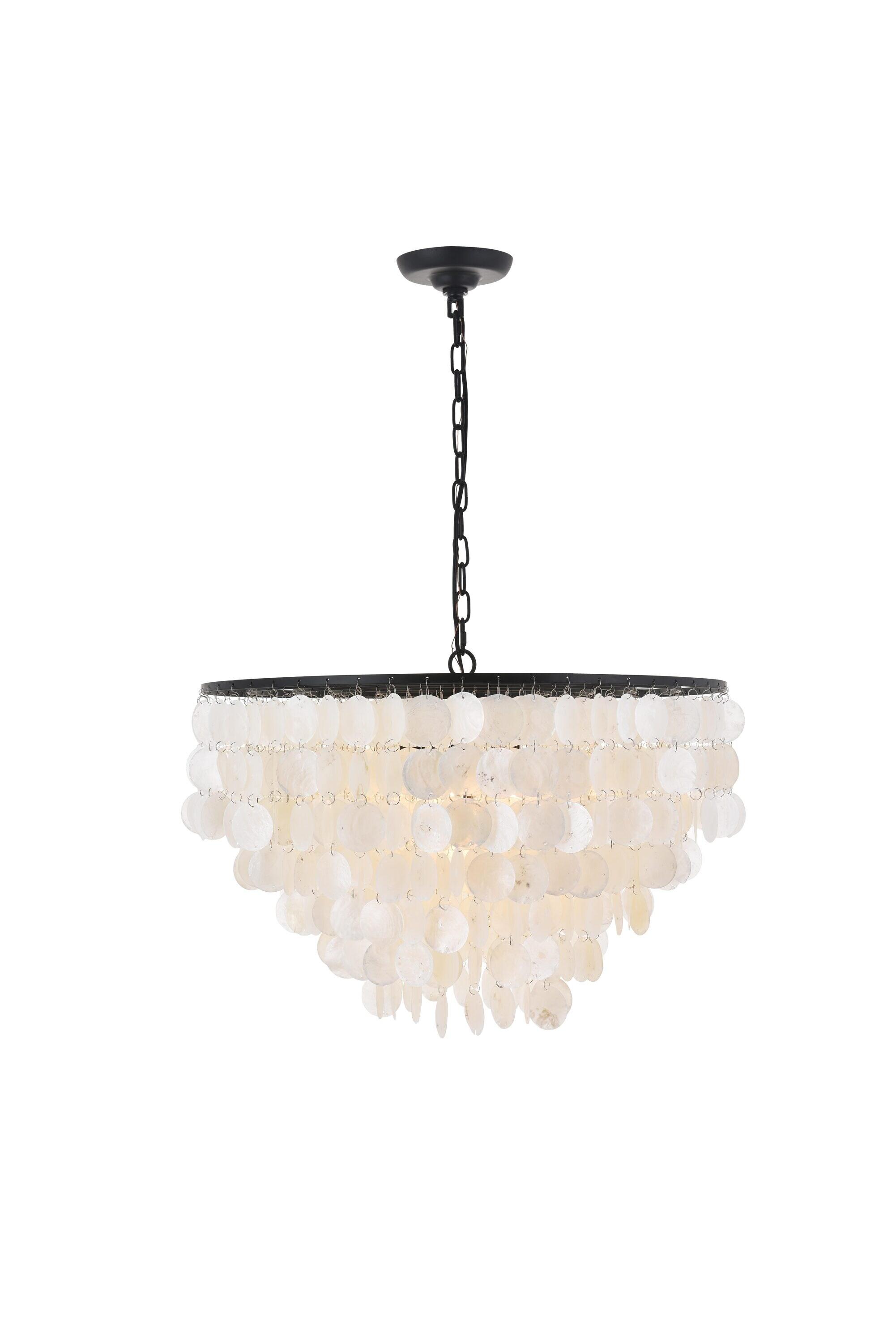Elegant Lighting Selene 6 light Black Pendant