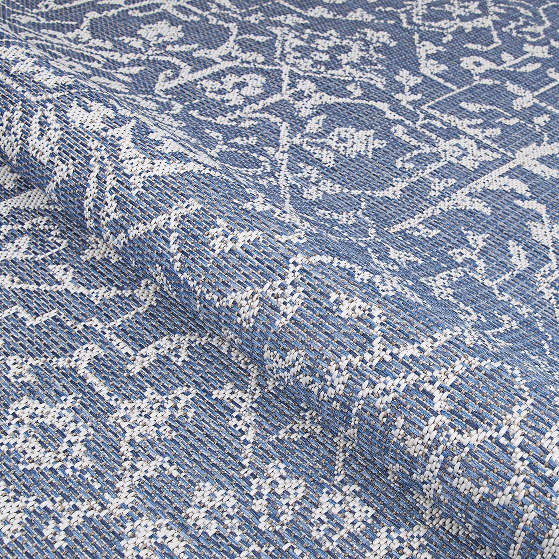 Couristan Monte Carlo Palmette Indoor/Outdoor Area Rug, 3'9" x 5'5", Navy-Ivory