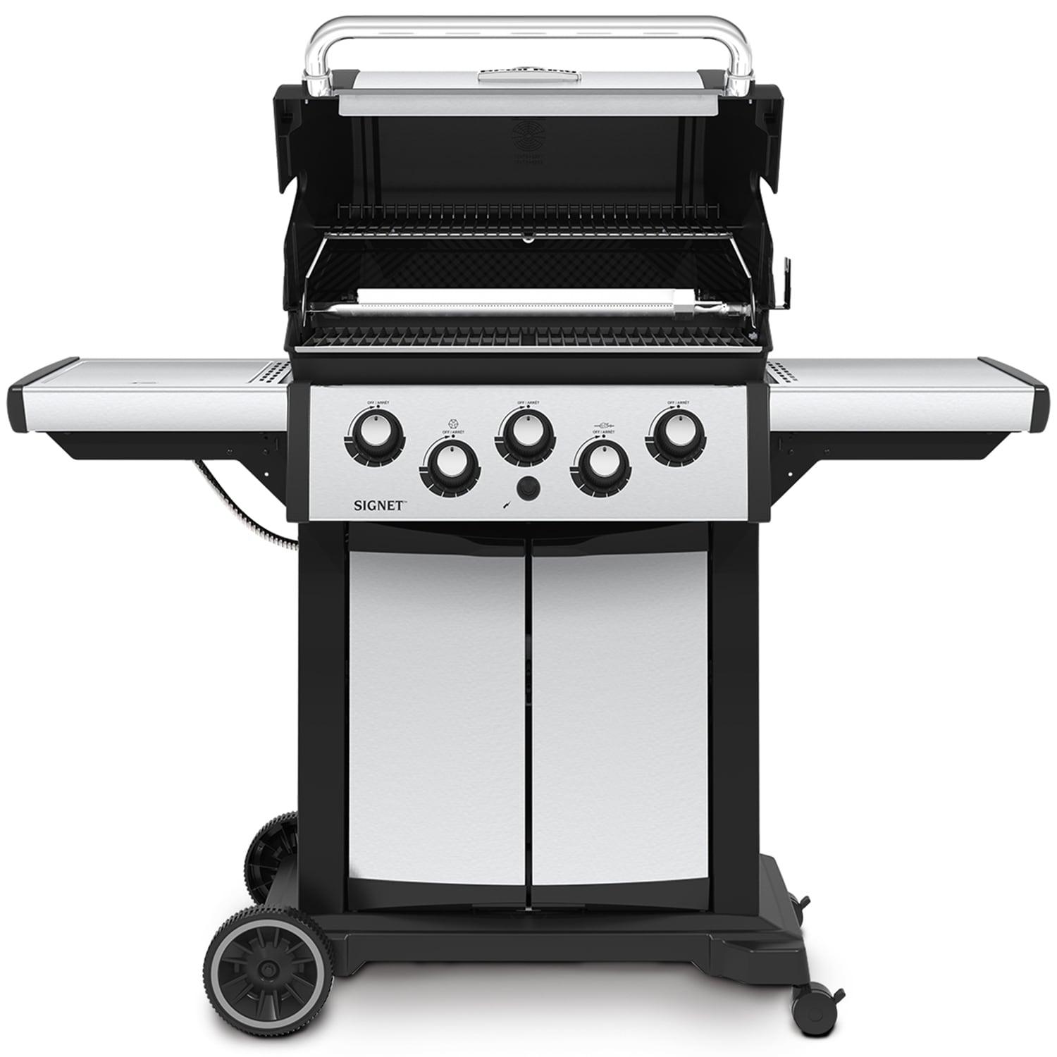 Broil King Signet 390 3-Burner Grill in Stainless Steel with Side Burner and Rear Rotisserie Burner