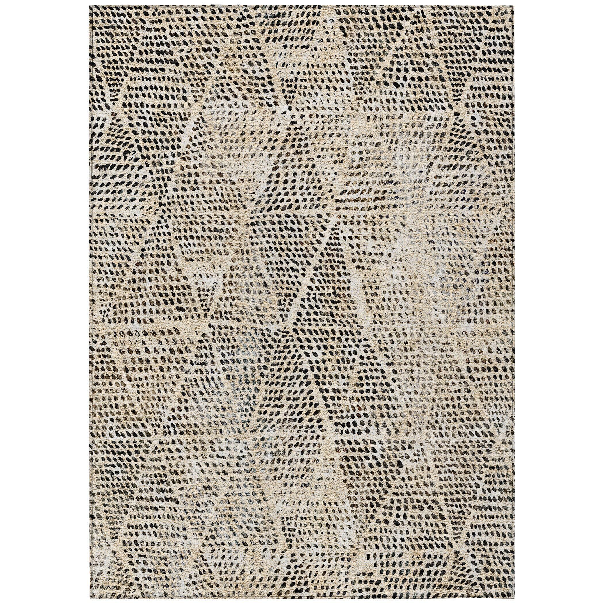 Addison Rugs Chantille Indoor/Outdoor Transitional Diamond Beige Washable Rectangle Rug, 10' x 14'