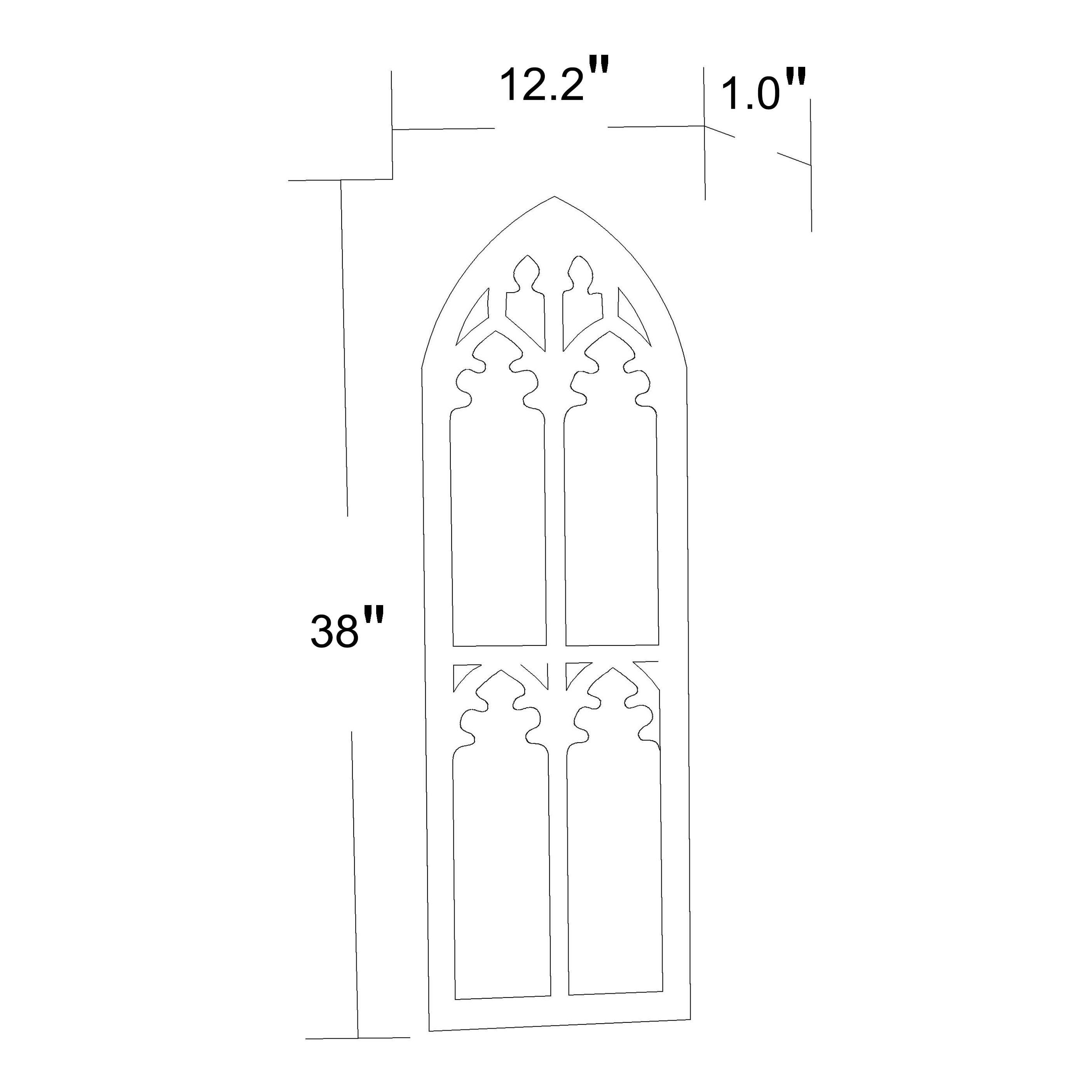 LuxenHome Distressed White Wood Cathedral Framed Wall Mirror