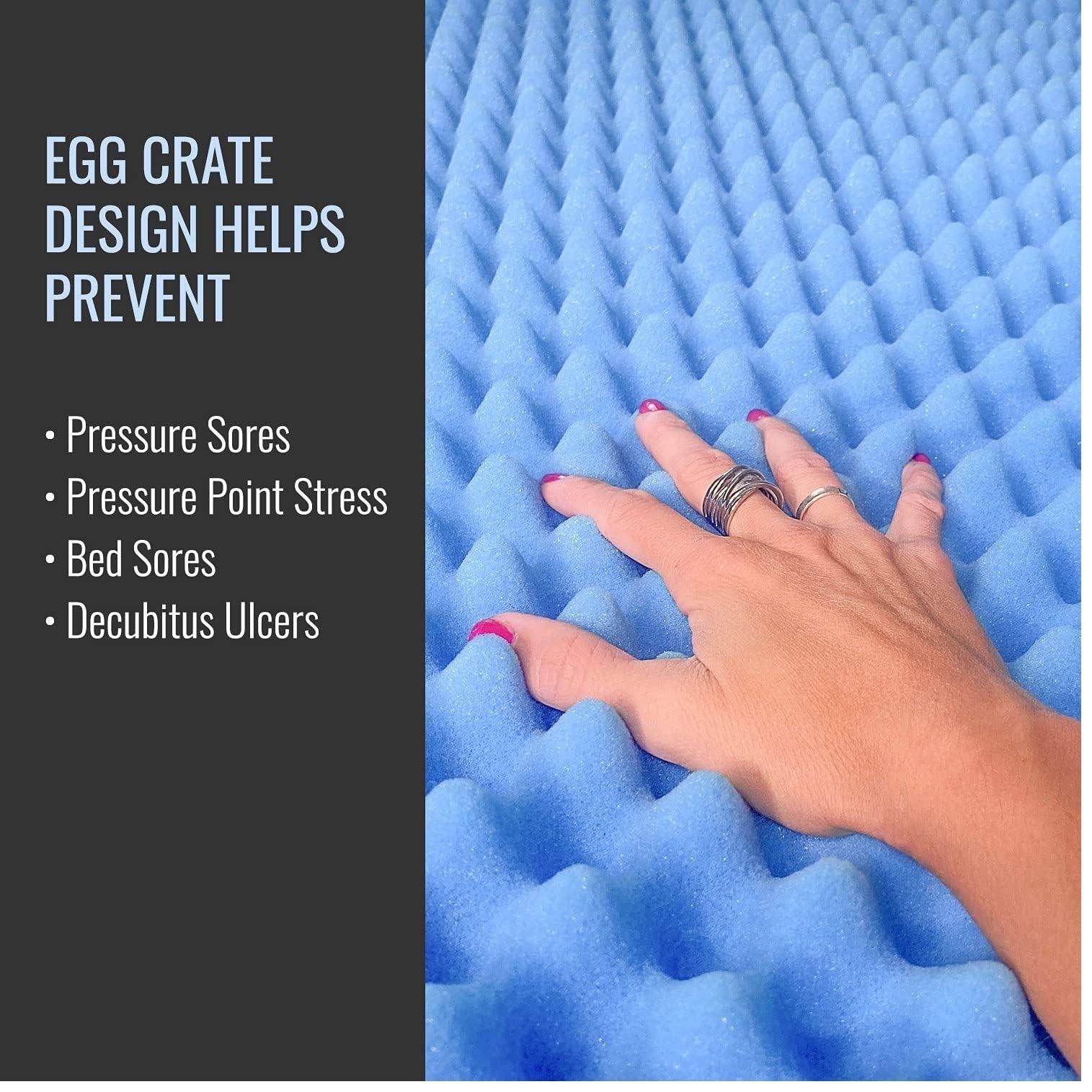 DMI Foam Mattress Topper, Egg Crate Foam Pad, Twin Size Mattress, 33 x 72 x 2