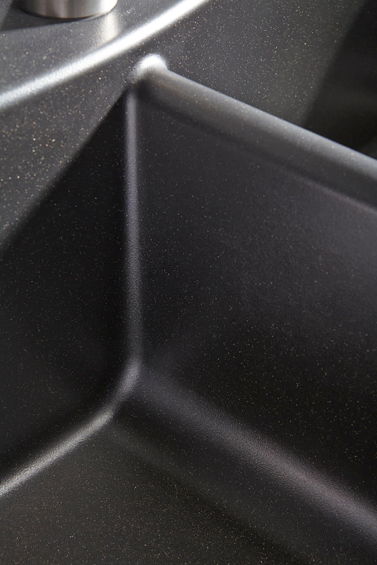 KOHLER K-8204-CM1 Cairn Sink, 33" Neoroc Composite Undermount Double-Bowl Kitchen Sink, Composite Kitchen Sink with Sink Rack, Matte Black