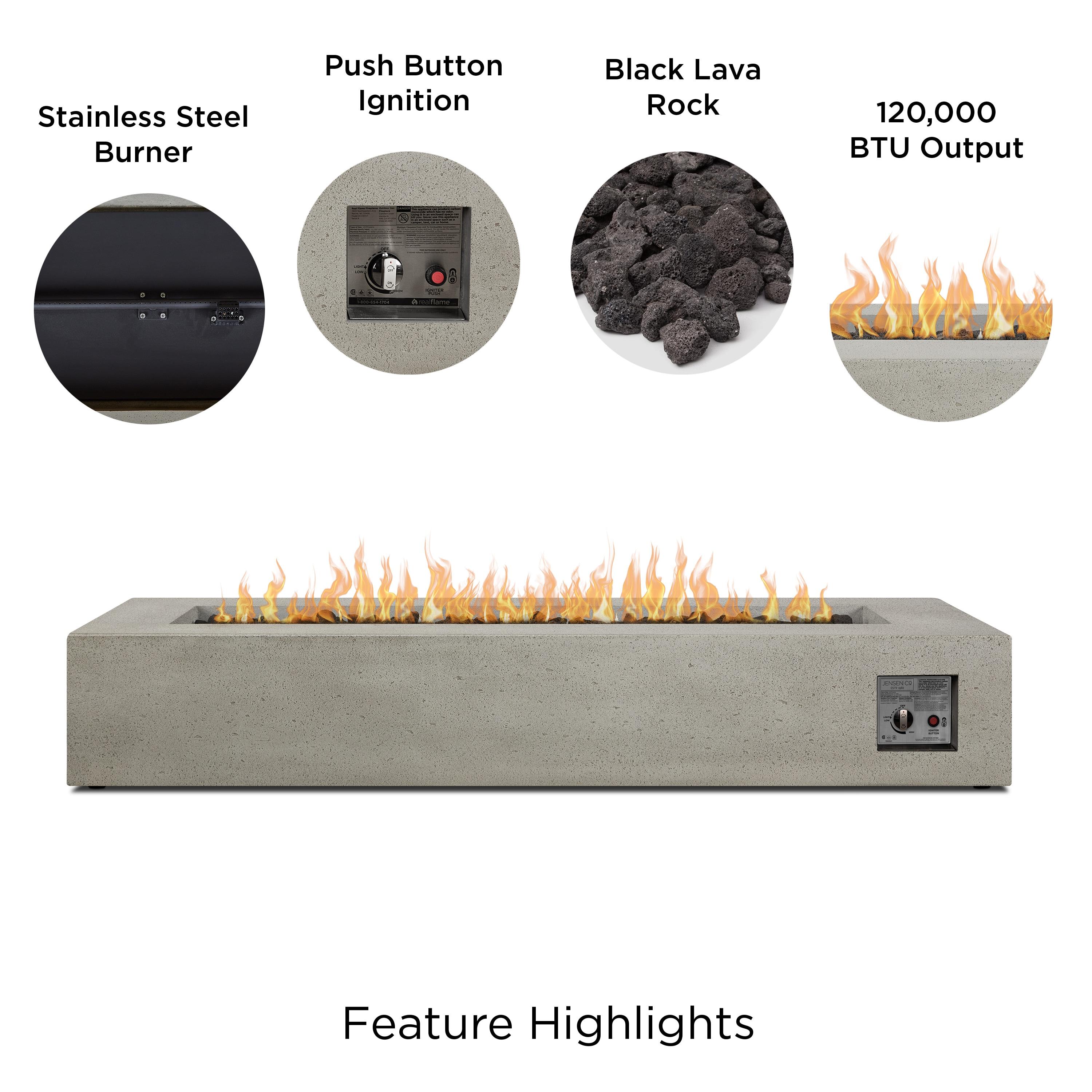 Magnus Fire Table - Flint / Long Rectangle