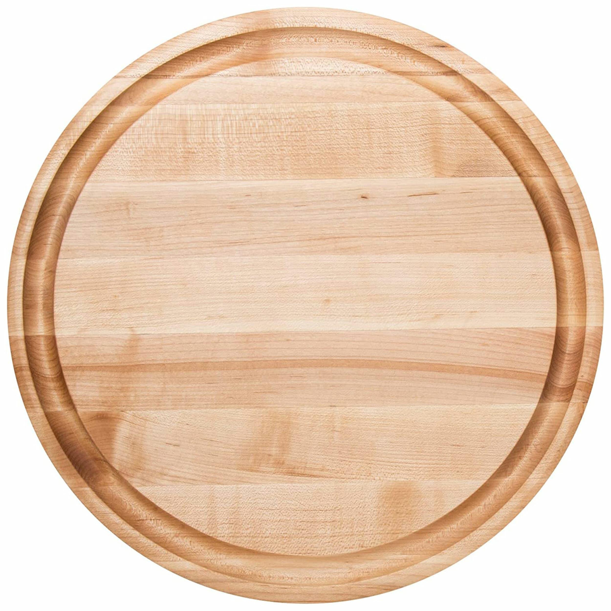 John Boos Chef's Collection Round Maple Cutting Board with Groove