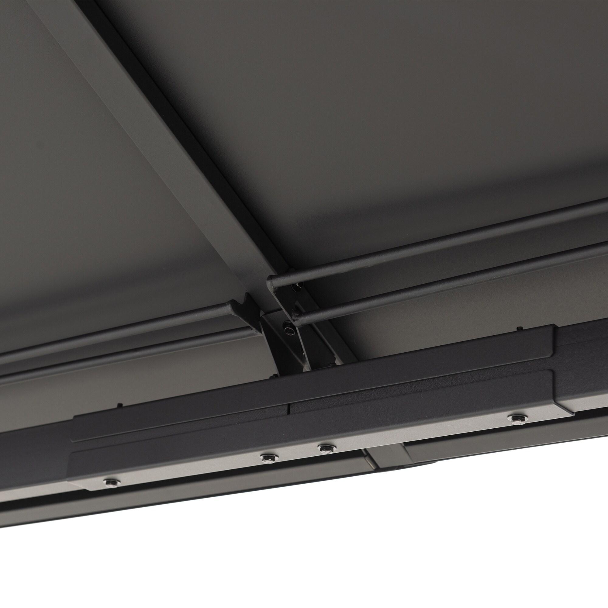 Sunjoy Sunjoy Hardtop Gazebo 12 x 16 ft. Outdoor Gazebo, Heavy Duty Steel Frame Gazebo, Double Tiered Metal Gazebo with Ceiling Hook and Removable Netting Sidewalls