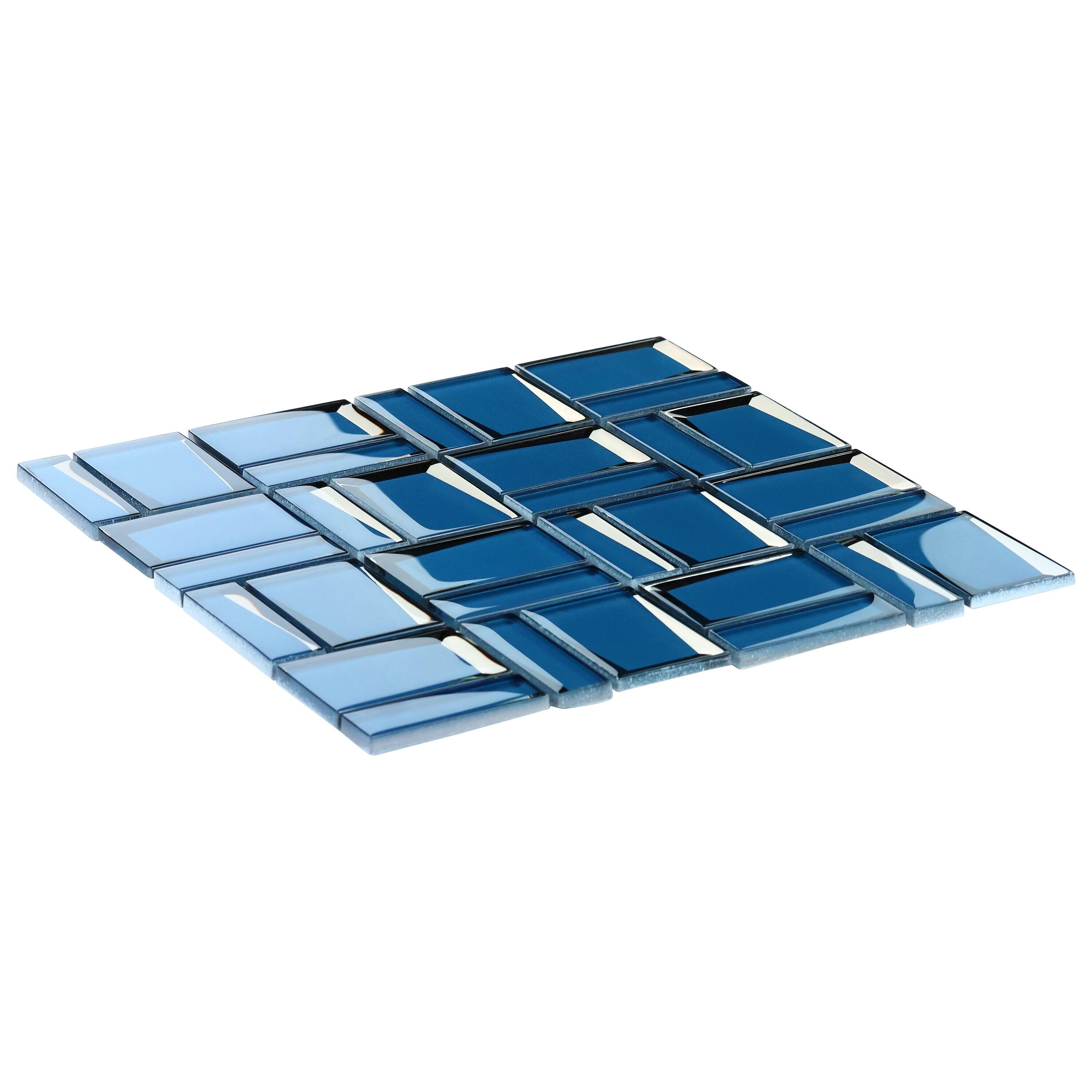 Revell 11" x 12" Glass Grid Mosaic Wall Tile (0.88 Sq. Ft. / Each)