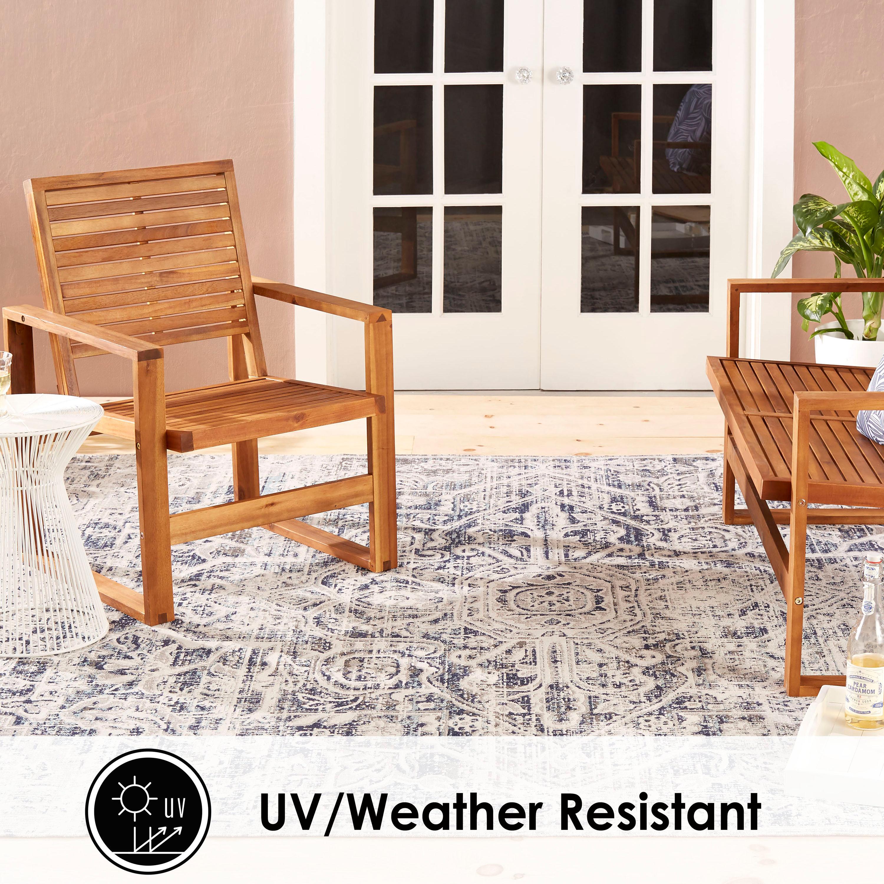 Nicole Miller Nicole Miller New York Patio Sofia Medallion Indoor/Outdoor Area Rug, Navy Blue/Aqua