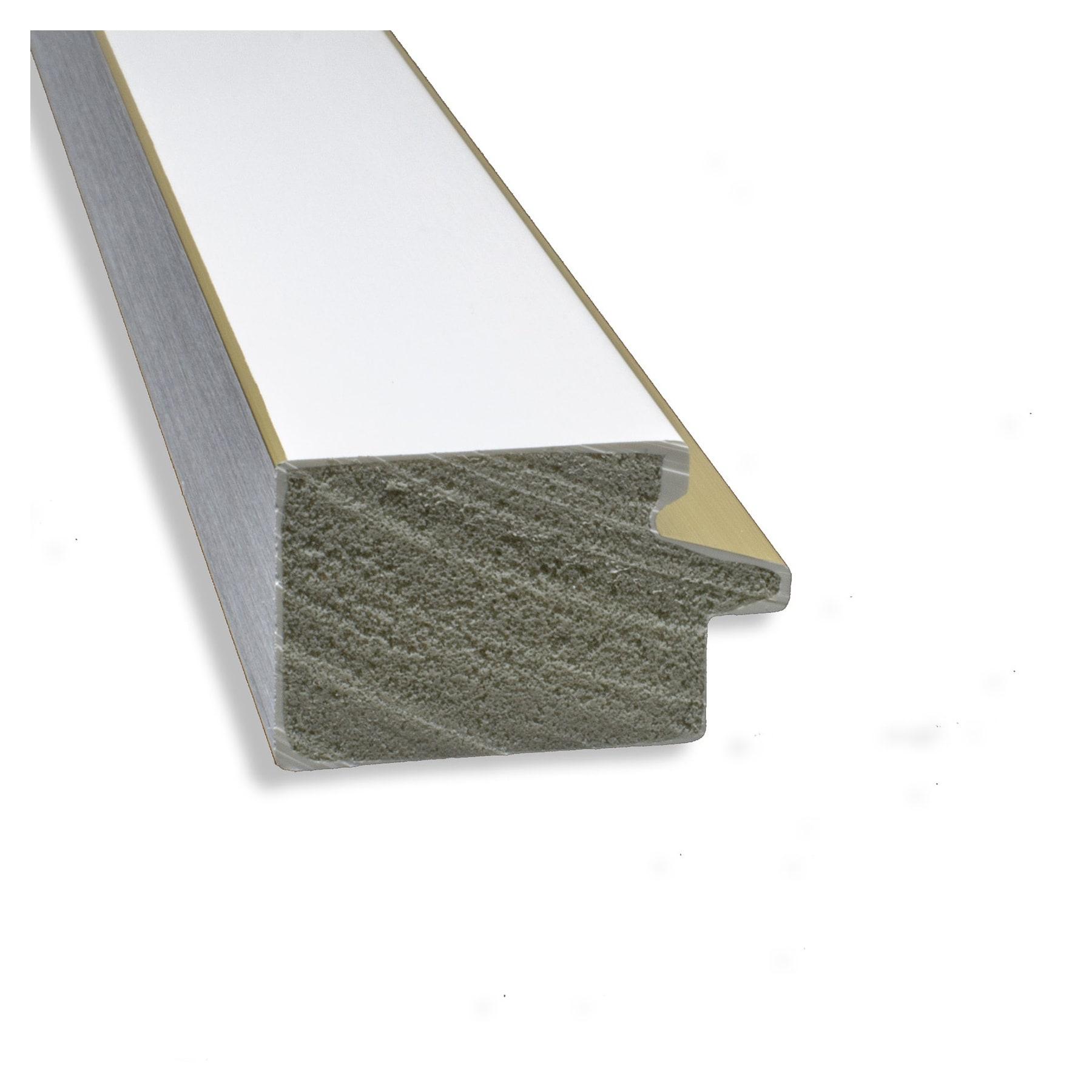 Amanti Art Eva White Gold Narrow Framed Wall Mirror - 19.12 x 23.12 in