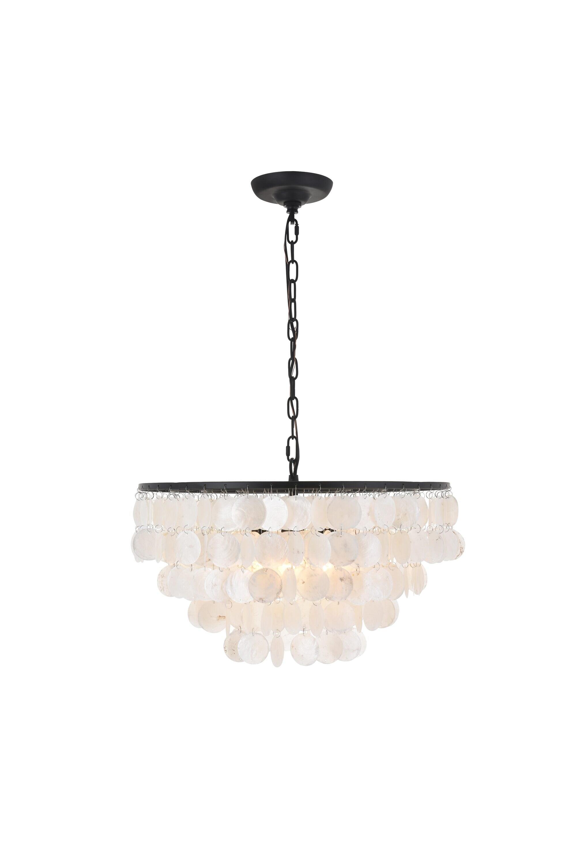 Elegant Lighting Selene 4 light Black Pendant