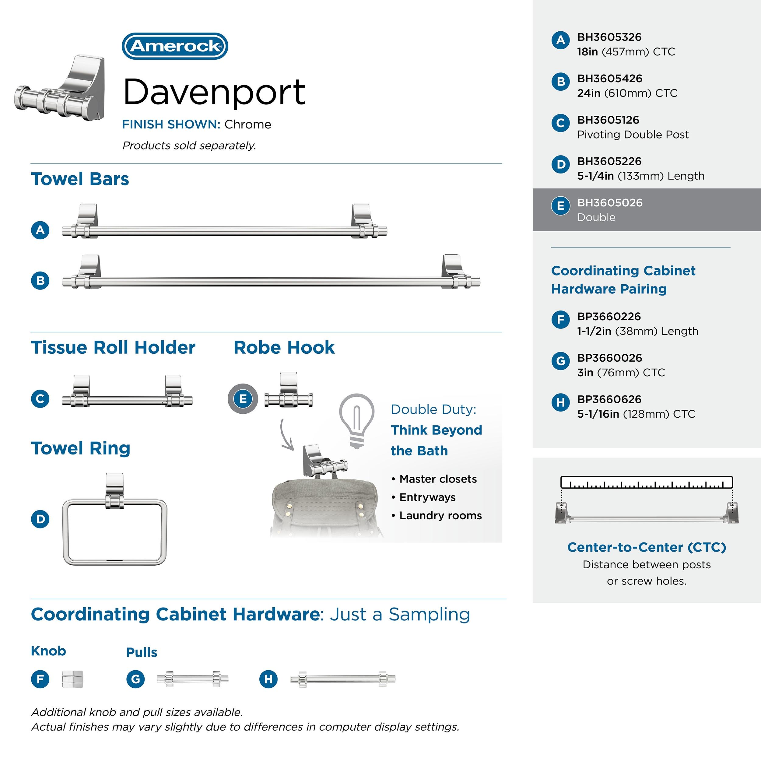 Amerock Davenport Wall Mounted Robe Hook BH3605026