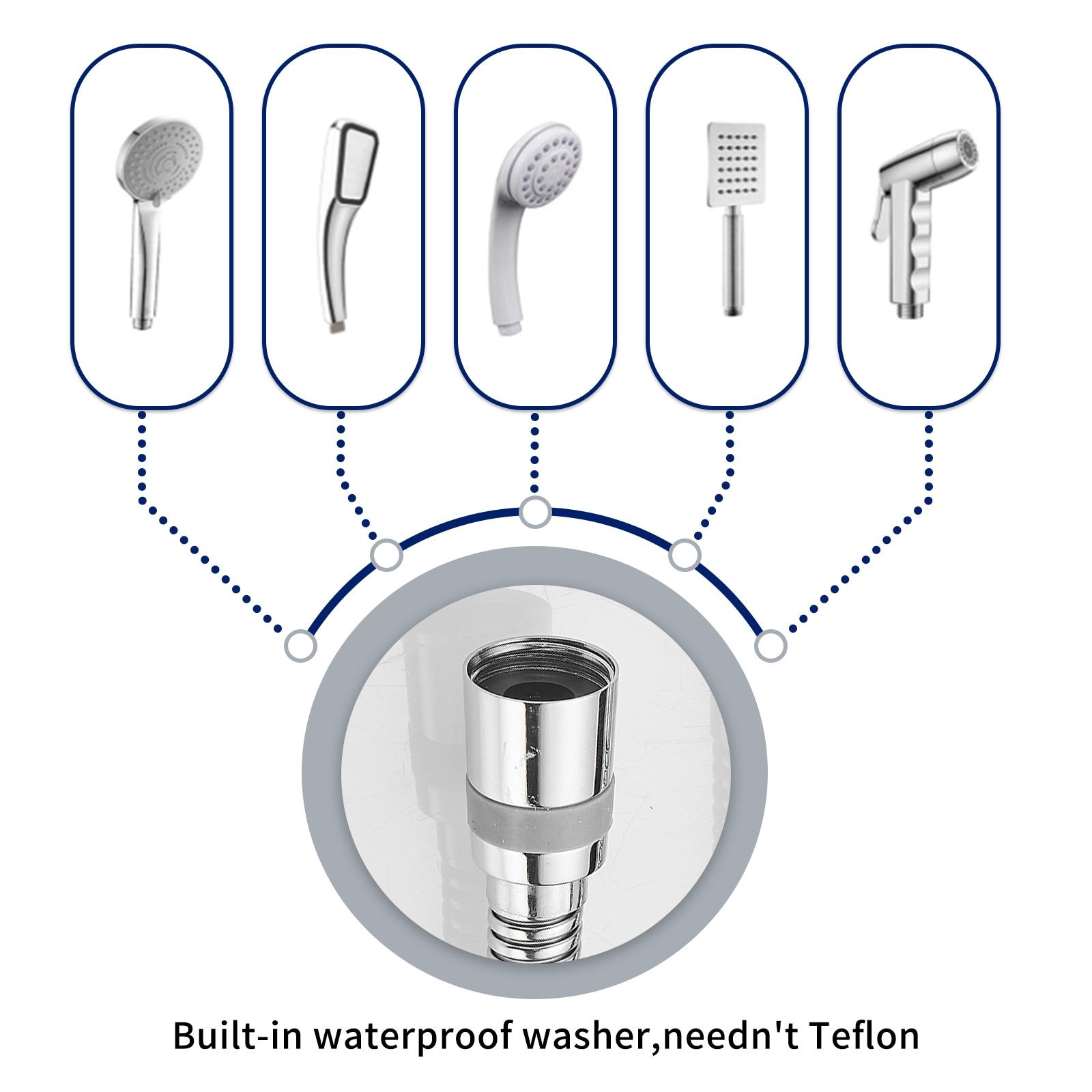 71 In. Modern Flexible Handheld Shower Hose Replacement For Bathing Toilet Cleaning Pet With Brass Fitting In Chrome