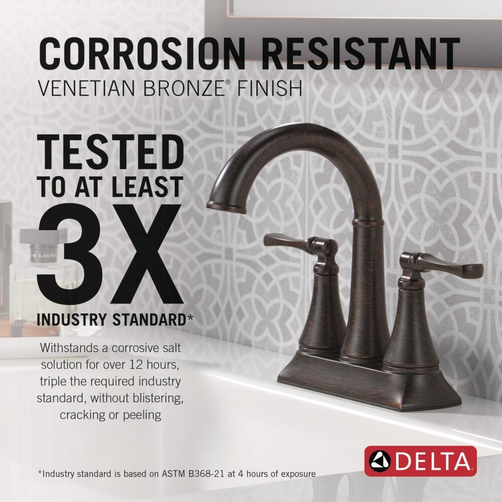 Delta Archdale Venetian Bronze 4-in centerset 2-Handle WaterSense Bathroom Sink Faucet with Drain