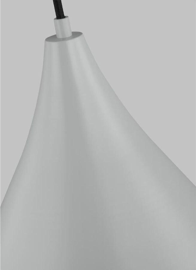 Matte Grey 14" LED Pendant Light with Steel Shade - Energy Efficient