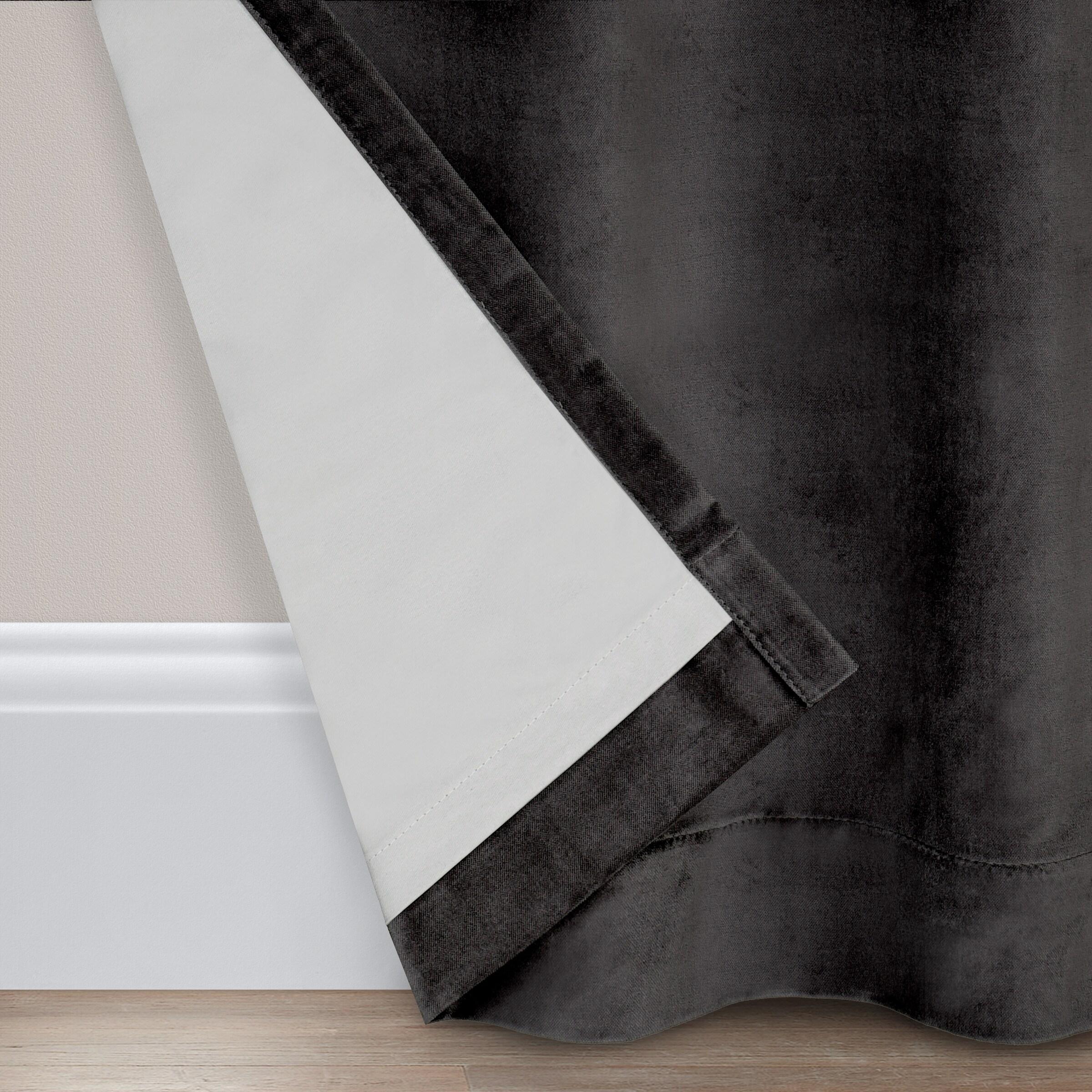 Eclipse Eclipse Luxury Cotton Velvet 100% Blackout Rod Pocket Back Tab Curtain Panel