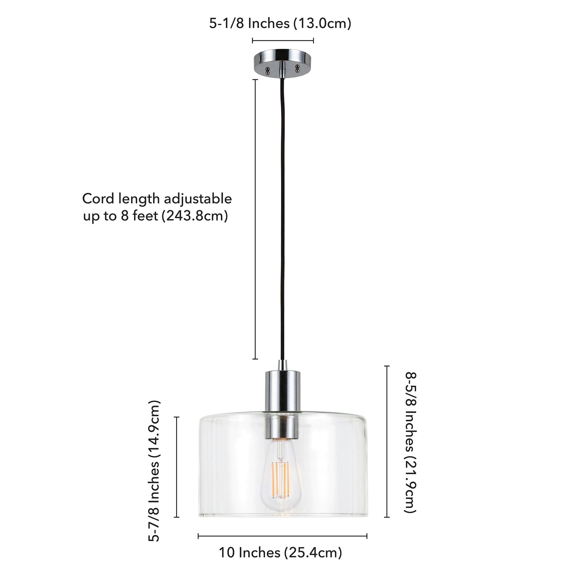 Evelyn&Zoe Industrial Clear Glass Pendant