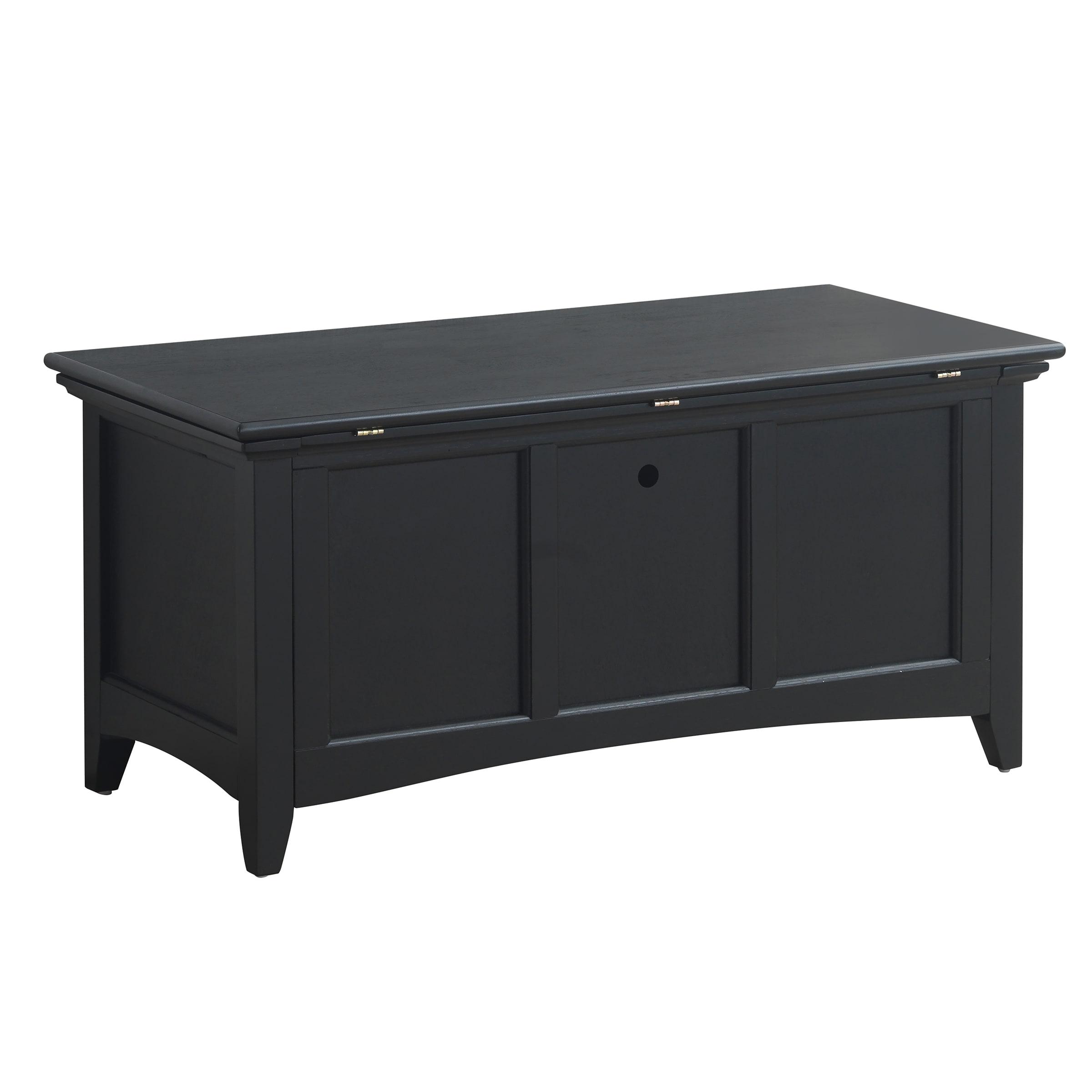 Carolina Living Veranda Storage Chest Black: Modern Design, Bedroom Linen & Sheet Organizer, Wood Frame