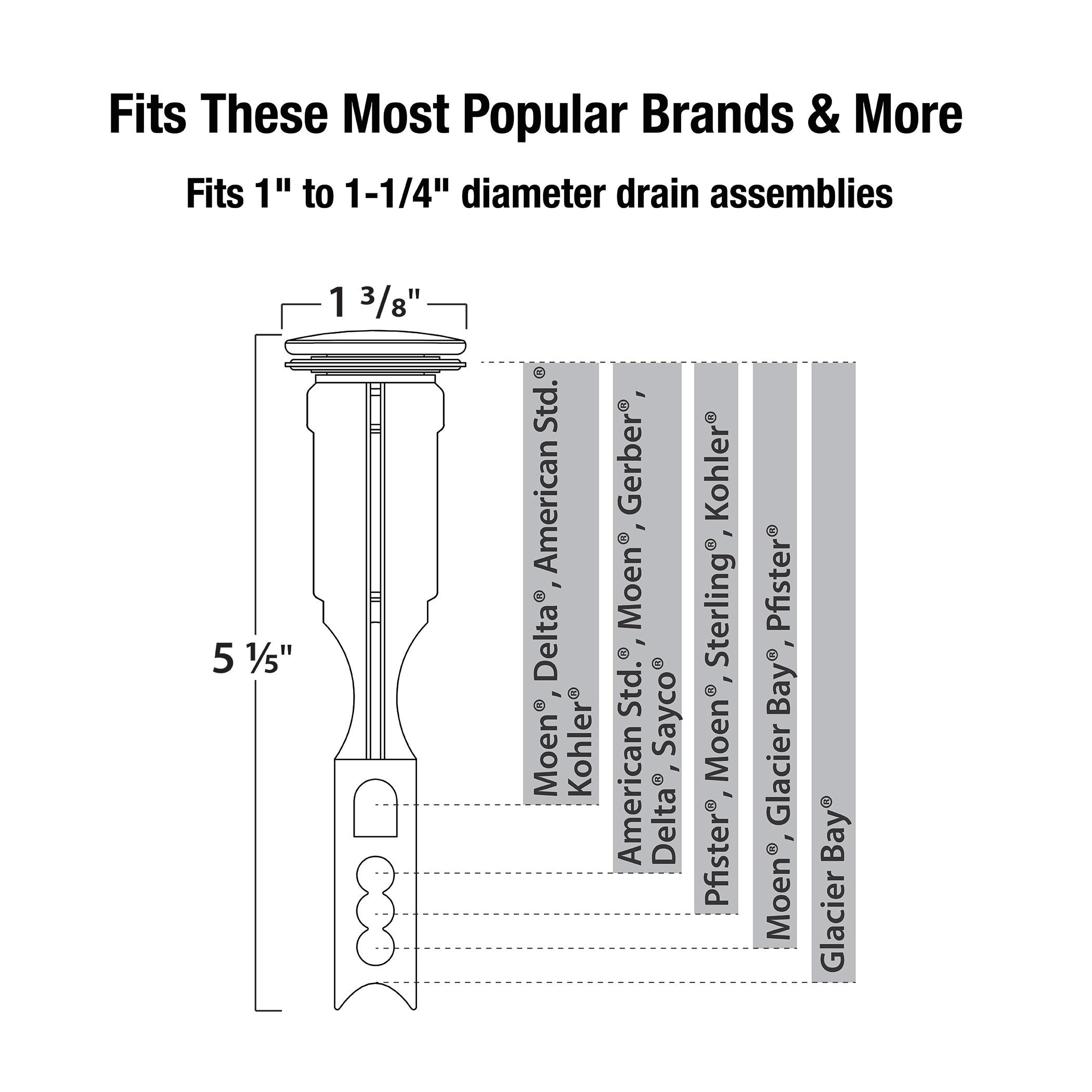 Danco Bathroom Pop-up Stopper Replacement for Pop-up Drain Assemblies in Brushed Nickel (11042)