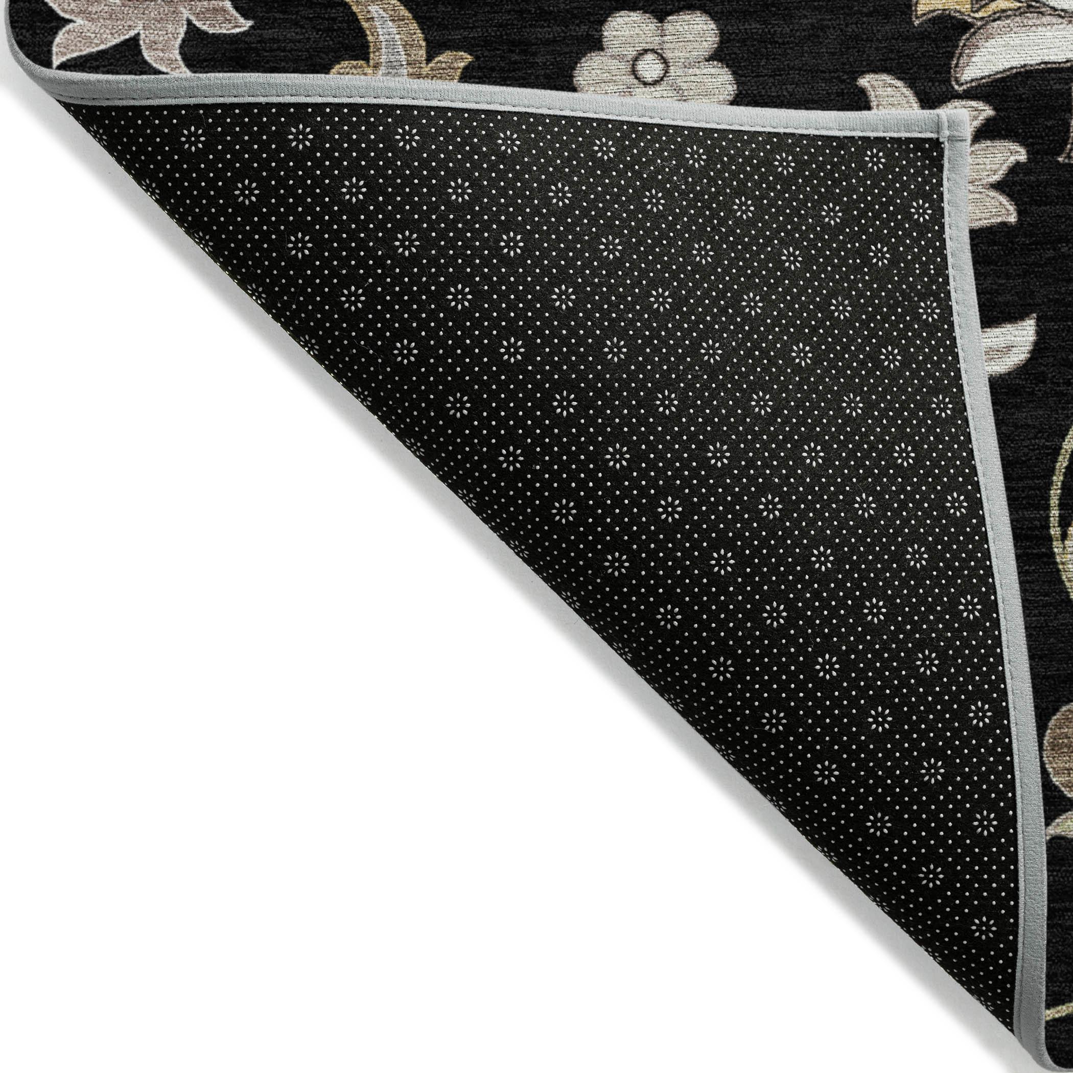 Addison Rugs Chantille Indoor/Outdoor Transitional Geometric, Abstract Black Washable Rectangle Rug, 2'6" x 3'10"