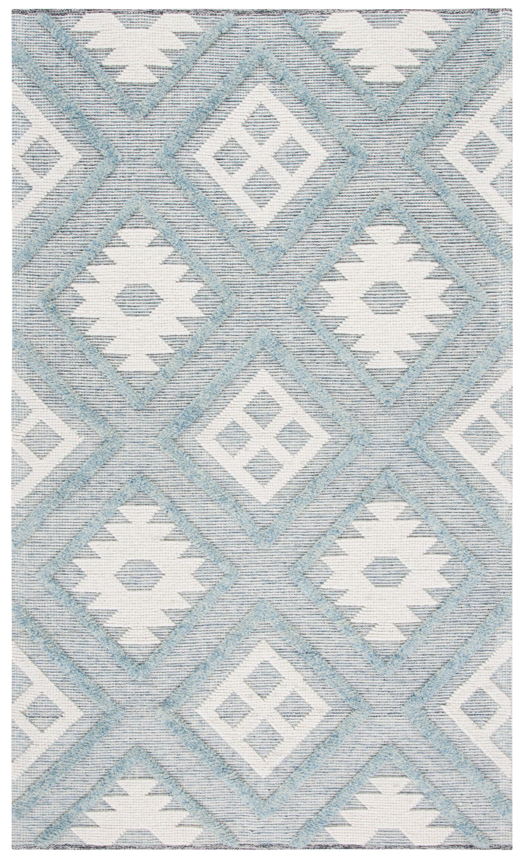 Vermont VRM603 Hand Loomed Area Rug - Blue/Ivory - 5'x8' - Safavieh.