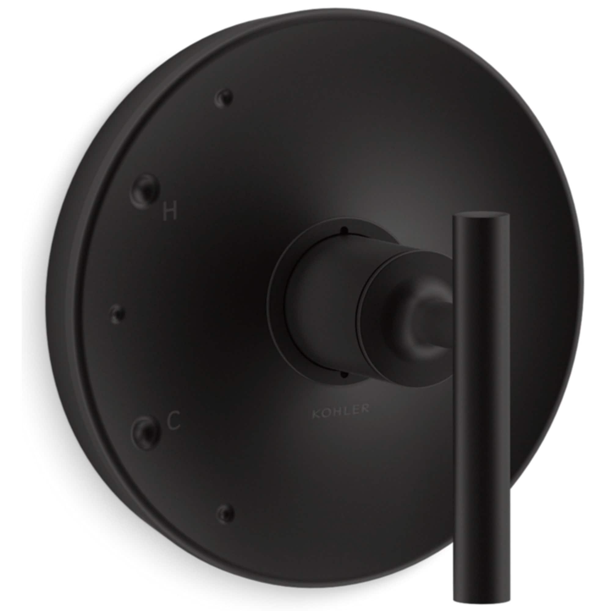 Matte Black Modern Lever Shower Valve Trim