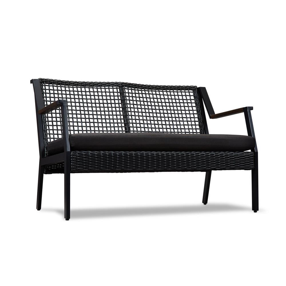 CALVIN 47" Wicker Outdoor Loveseat With Cushions by Real Flame