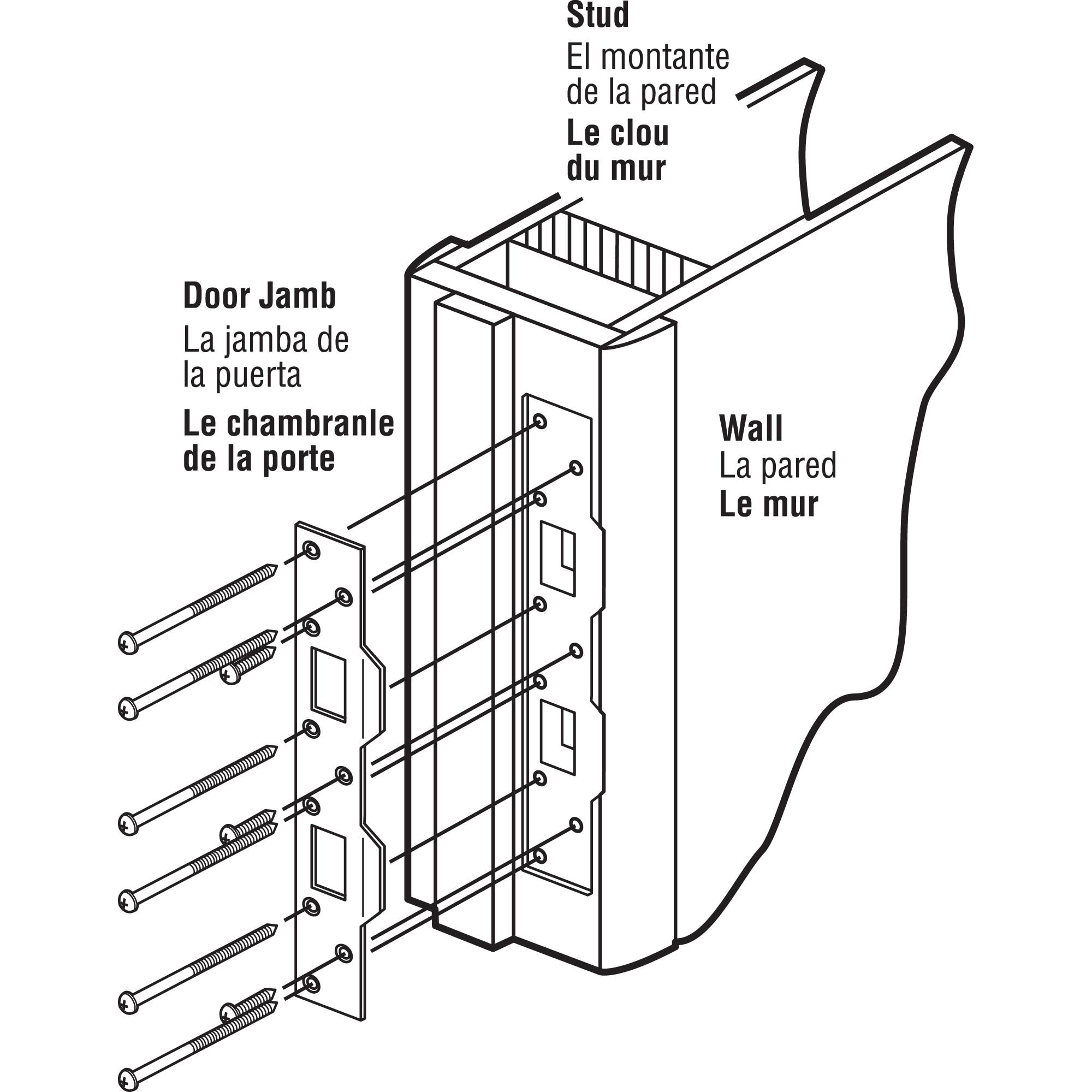 Max Security Satin Nickel Steel Weather Resistant Strike Plate