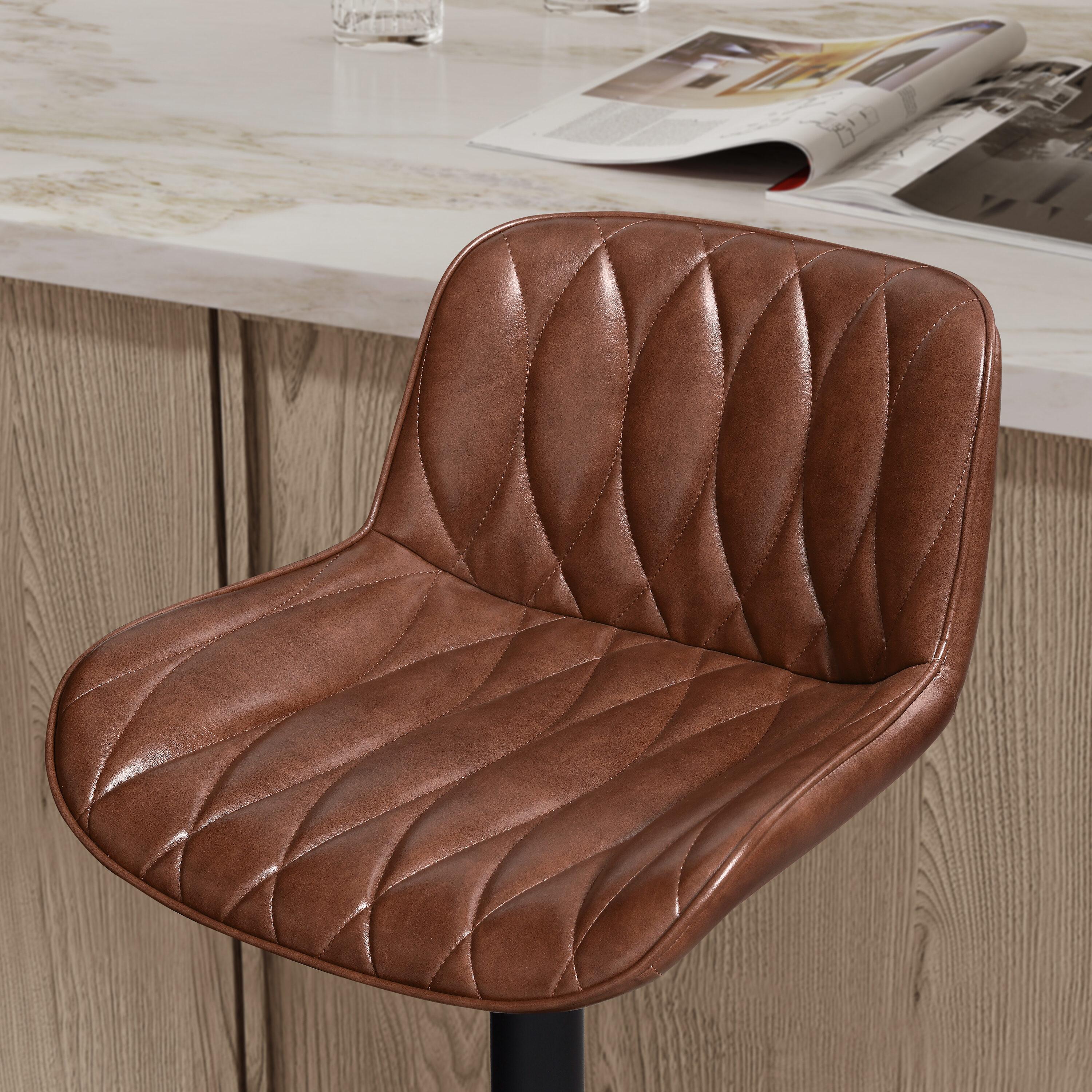 walsunny Swivel Upholstered Adjustable Height Counter Stool with Metal Frame (Set of 2)