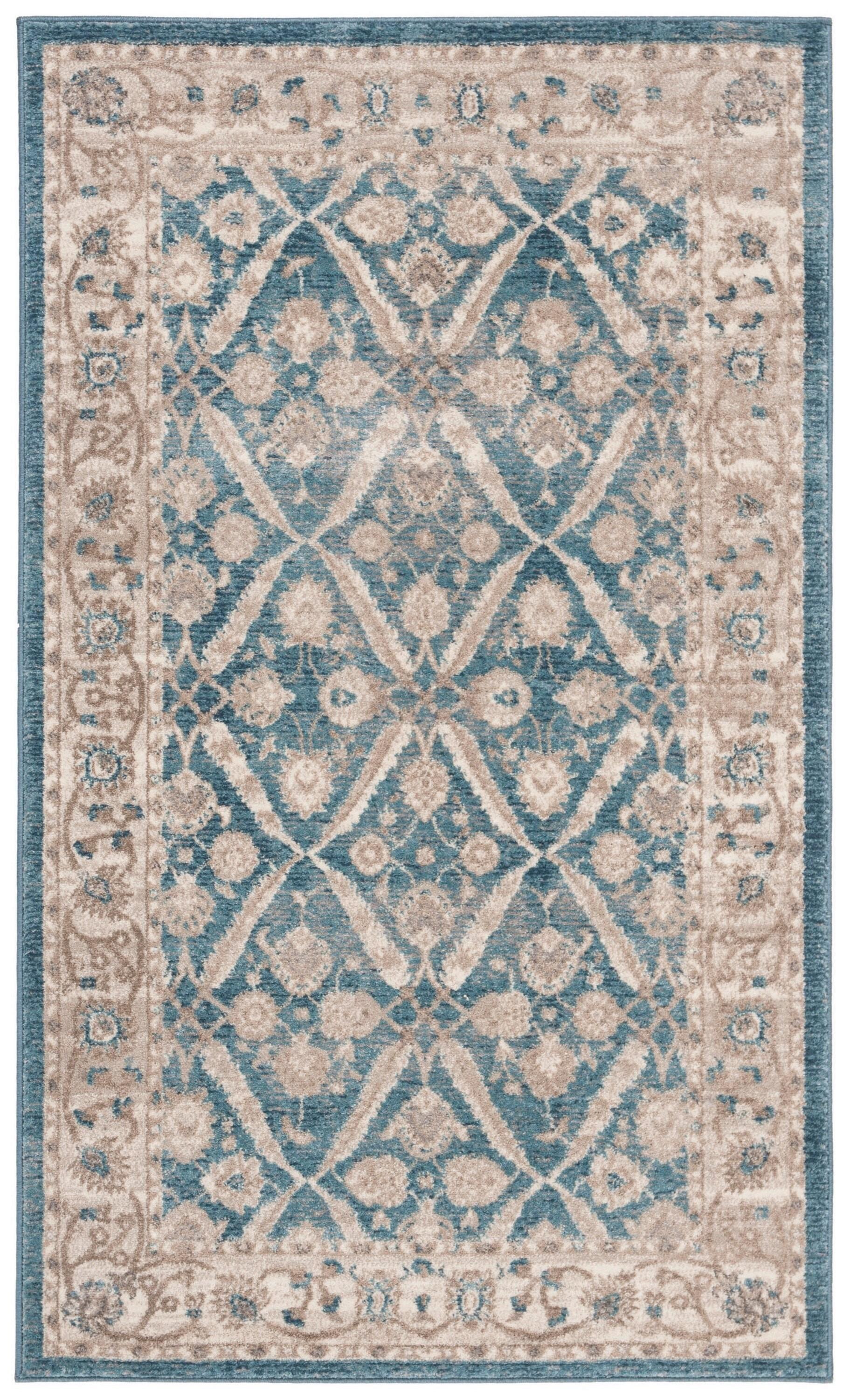 Sofia SOF378 Power Loomed Area Rug - Blue/Beige - 3'x5' - Safavieh.