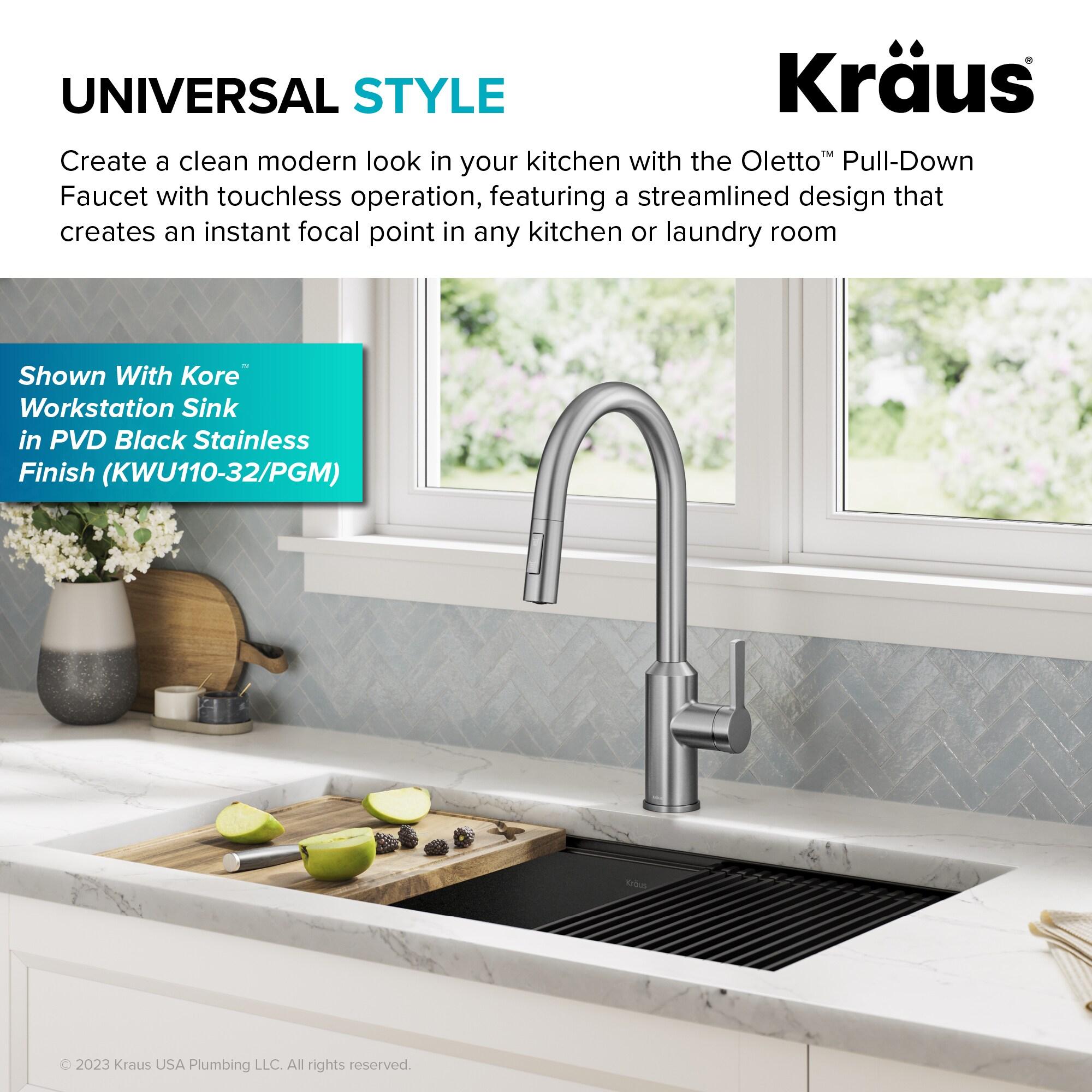 KRAUS Oletto Touchless Sensor Pull-Down Single Handle Kitchen Faucet