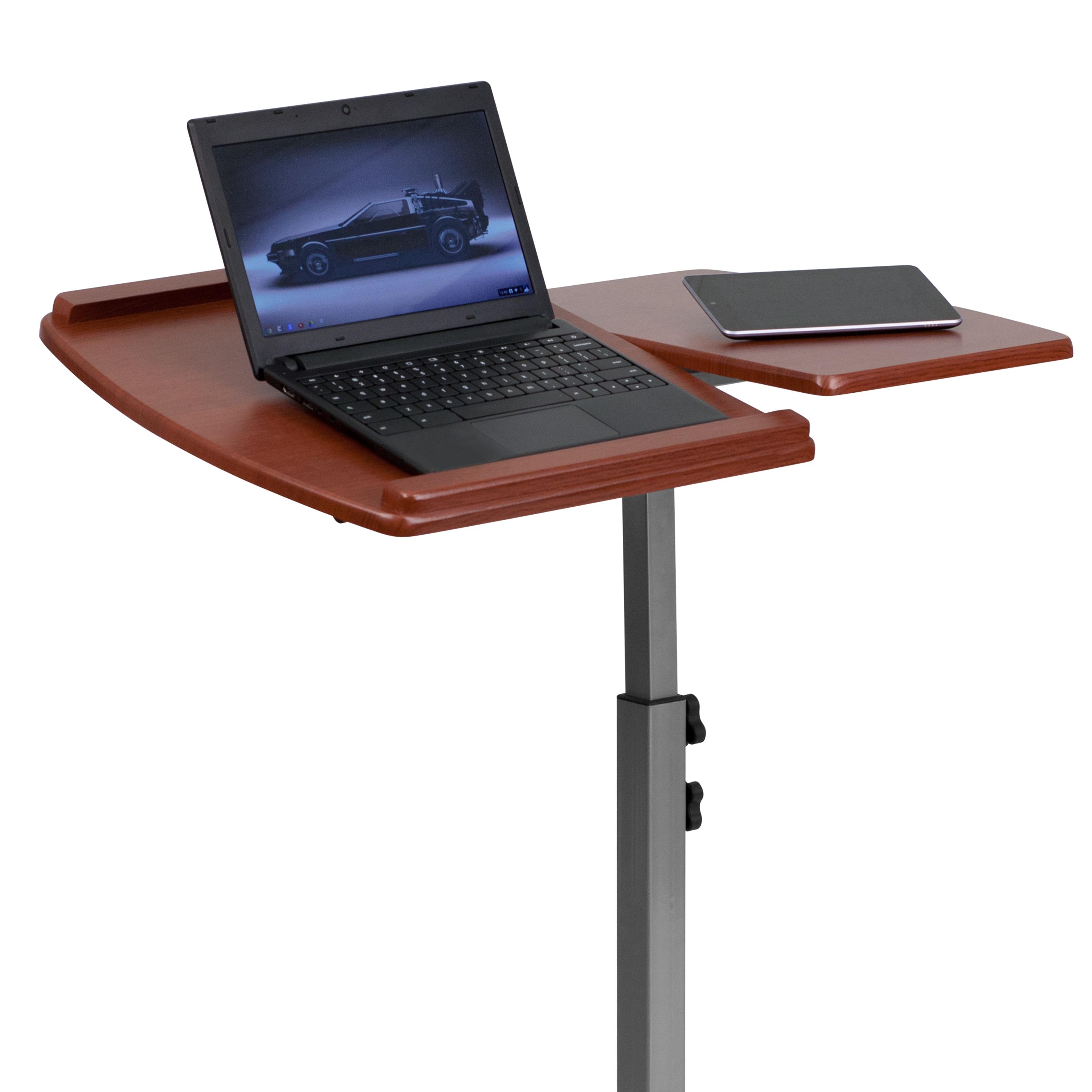 Robertson Angle and Height Adjustable Mobile Laptop Computer Table with Cherry Top