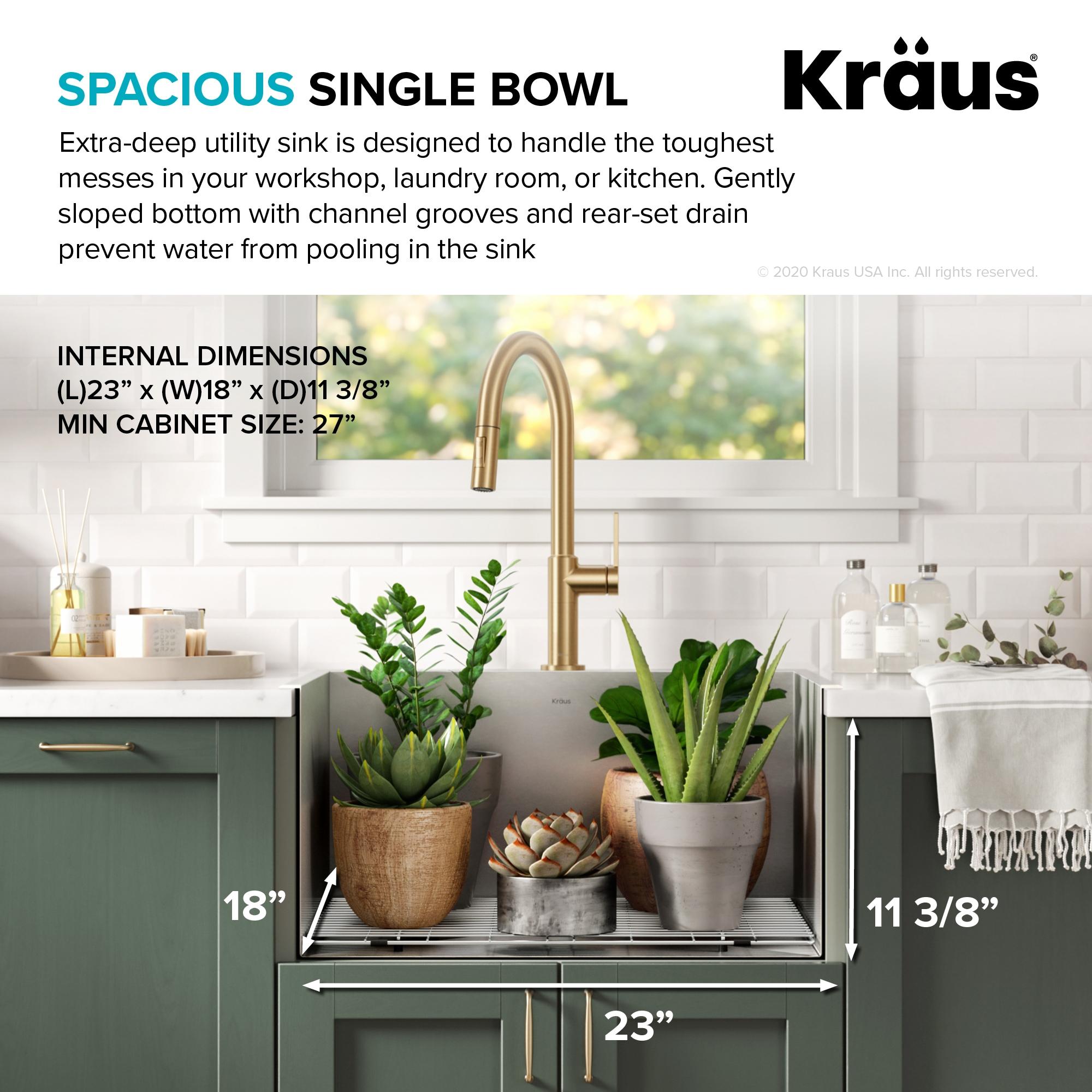 KRAUS Standart PRO Drop In 16 Gauge Bar Stainless Steel Kitchen Sink