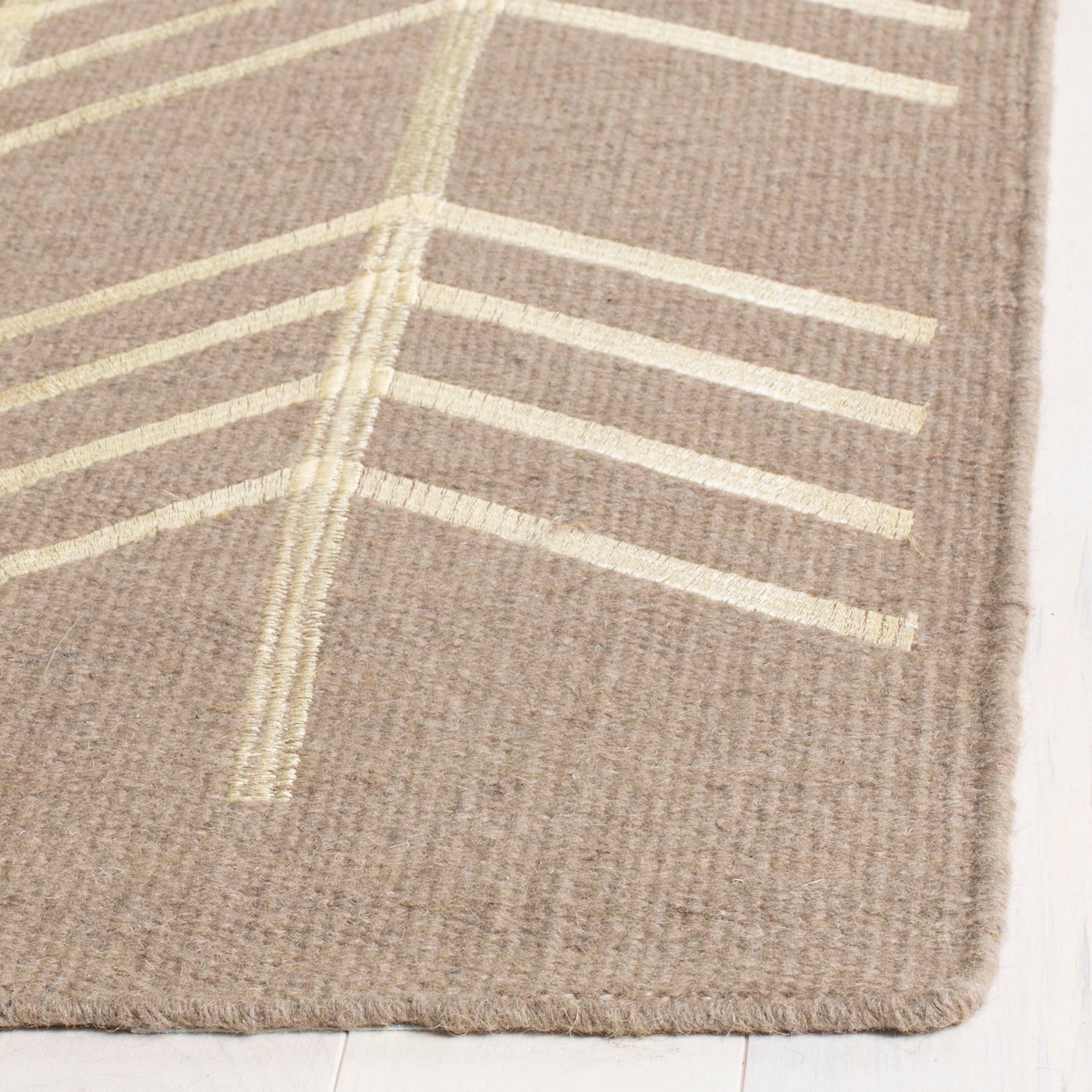 Thelonius Hand Woven Flat Weave With Embroidery Wool Chevron Rug