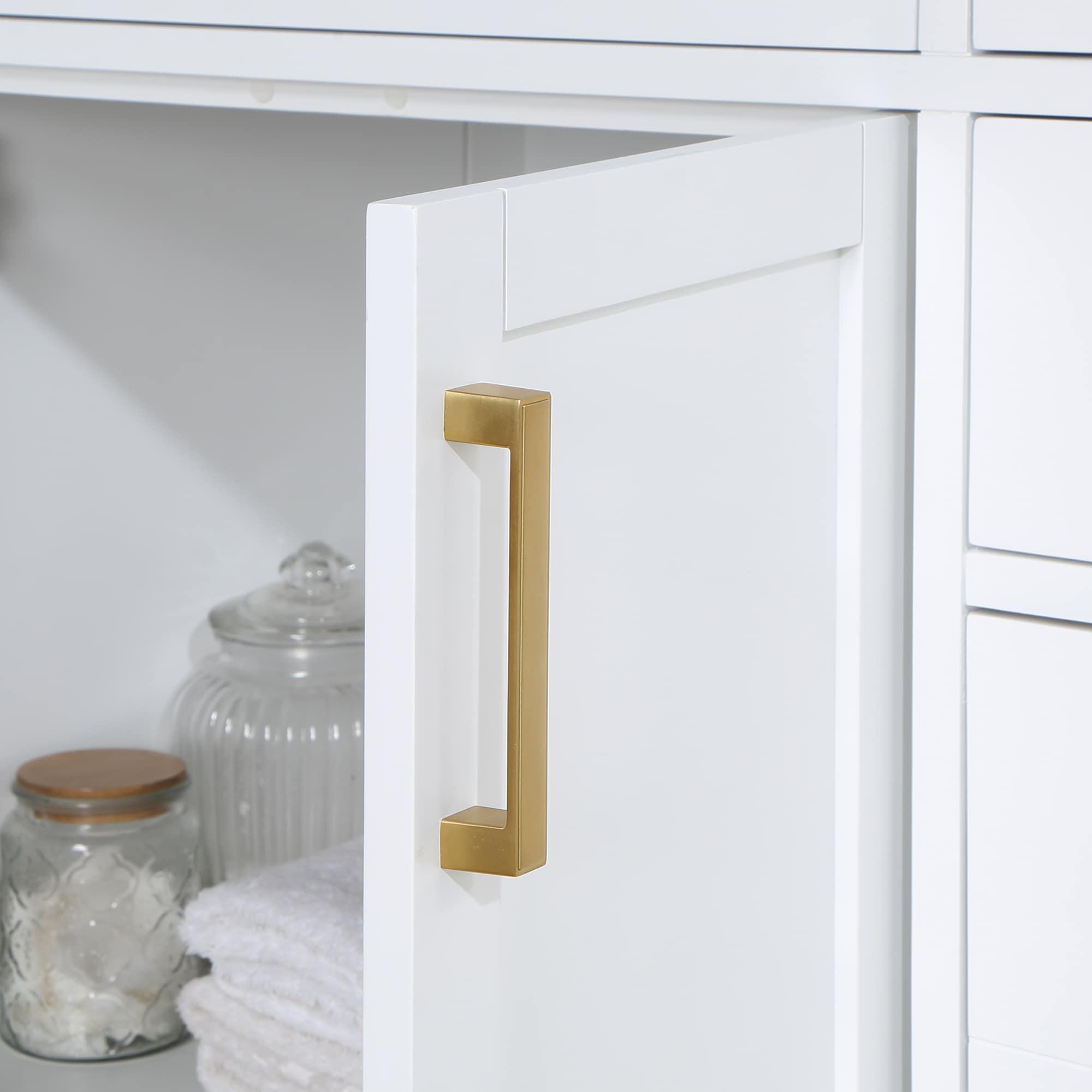 Gavino 48" Wood Vanity in White with Grain White Composite Stone Top and Mirror
